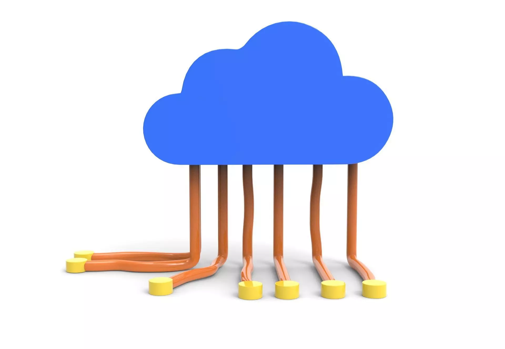 Cloud Network 3D Icon Model  Low-poly 3D model_0