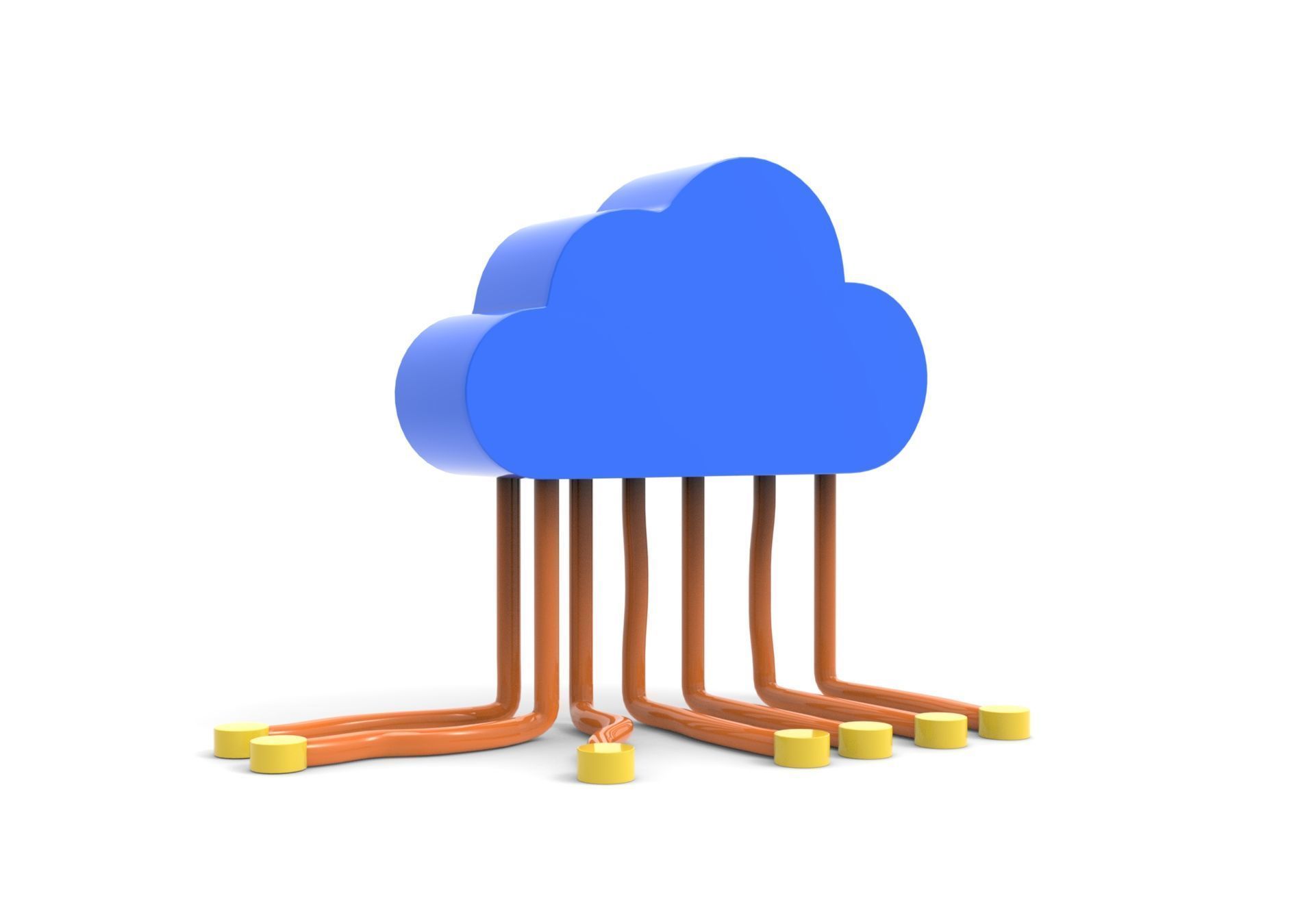 Cloud Network 3D Icon Model  Low-poly 3D model_6