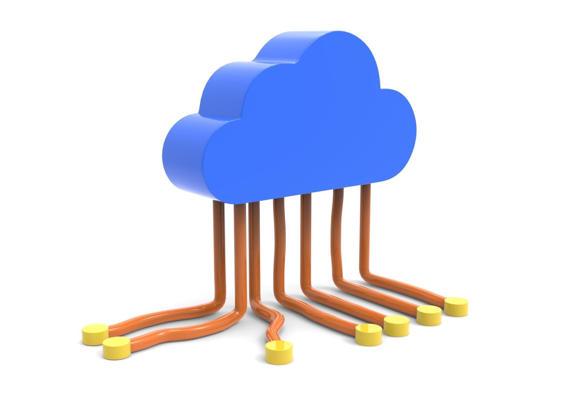 Cloud Network 3D Icon Model  Low-poly 3D model_3