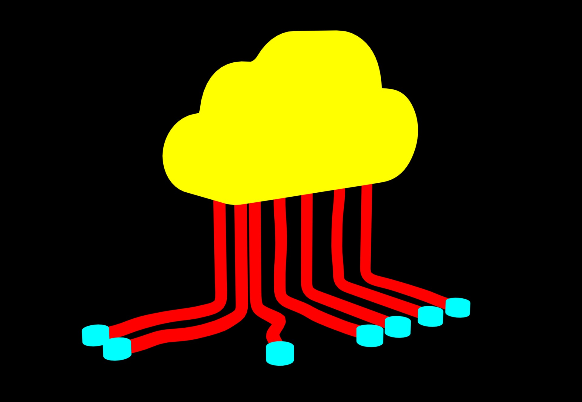 Cloud Network 3D Icon Model  Low-poly 3D model_4