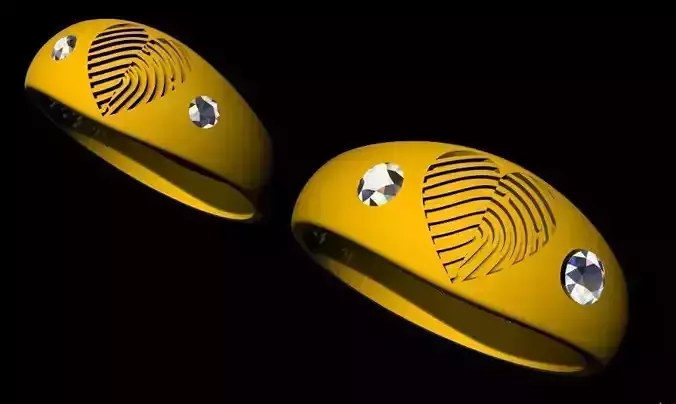 Heart Couple Ring 3dm file