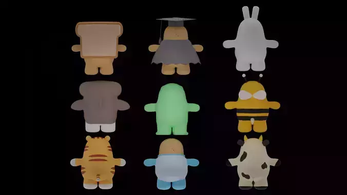 Spud Crew 3D Characters For Animation