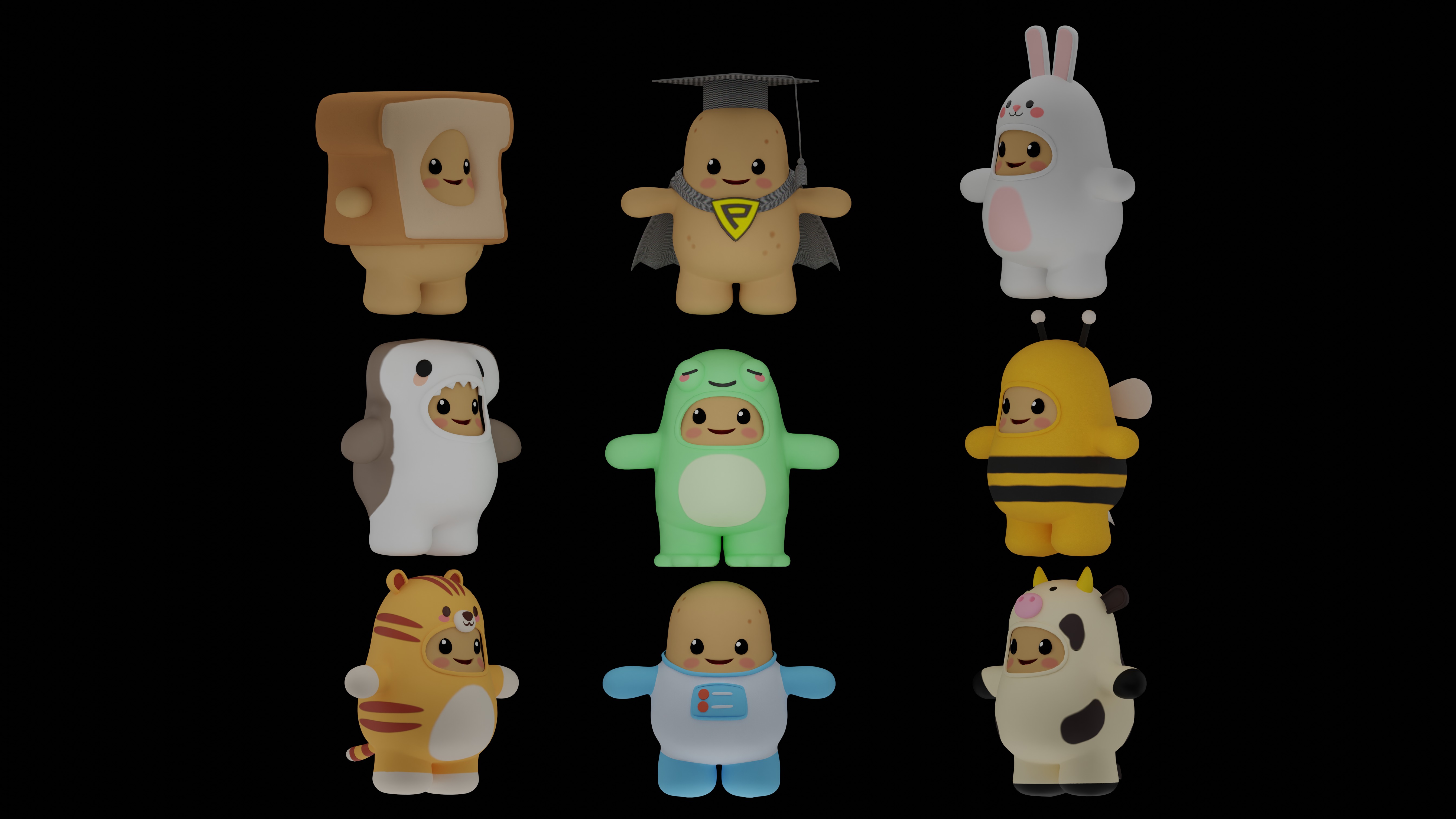 Spud Crew 3D Characters For Animation 3D model_3