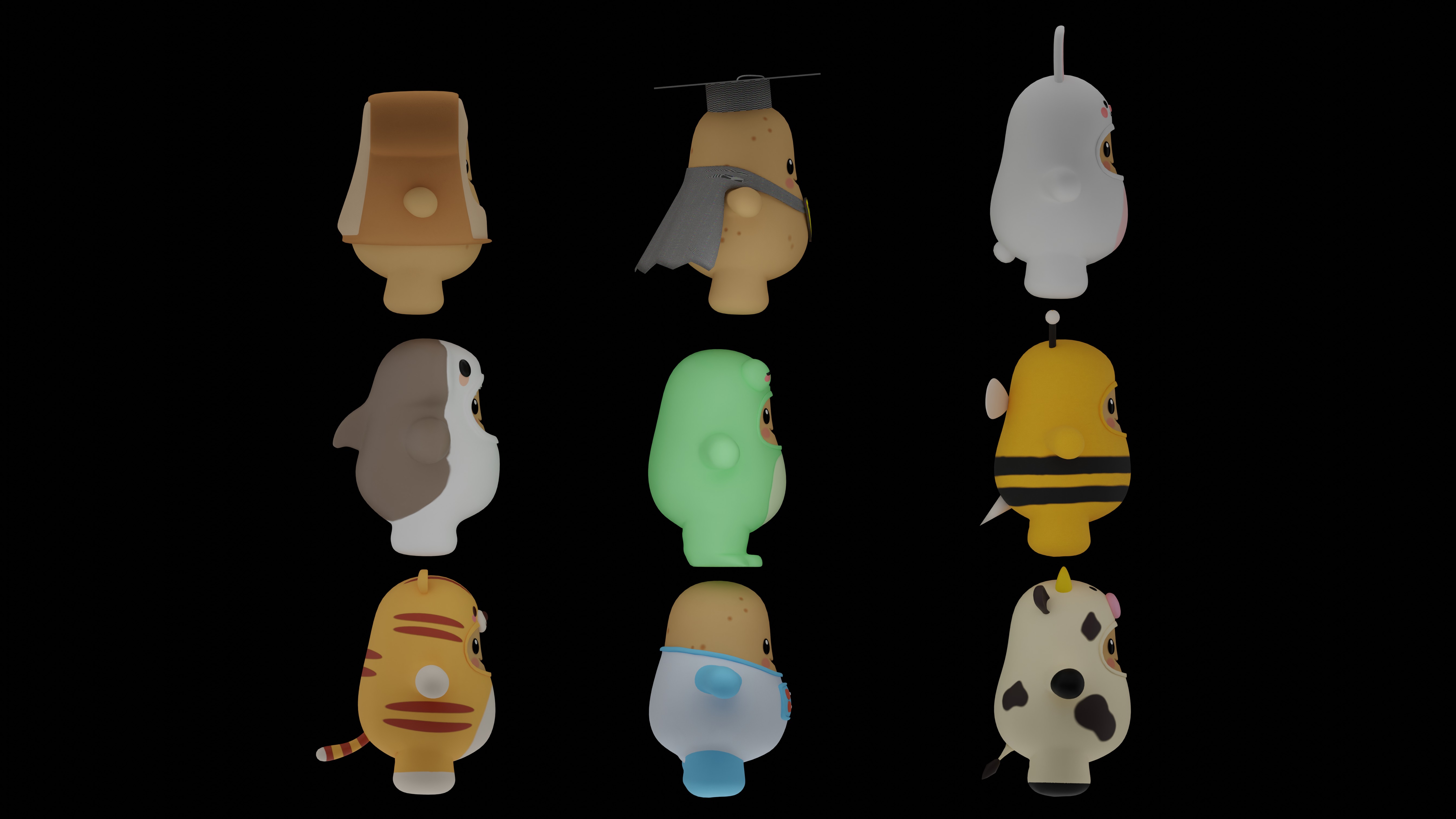 Spud Crew 3D Characters For Animation 3D model_2