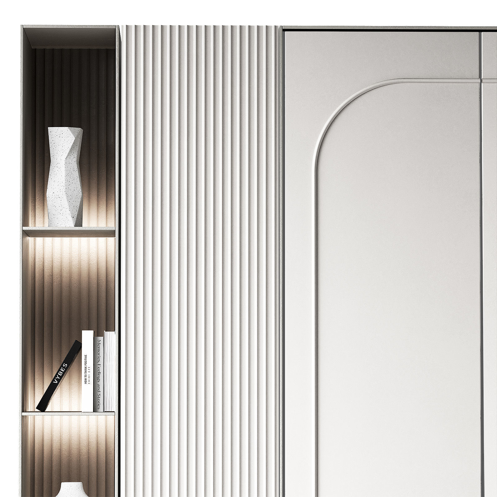 Cabinet furniture Modern minimal composition 3D model_2