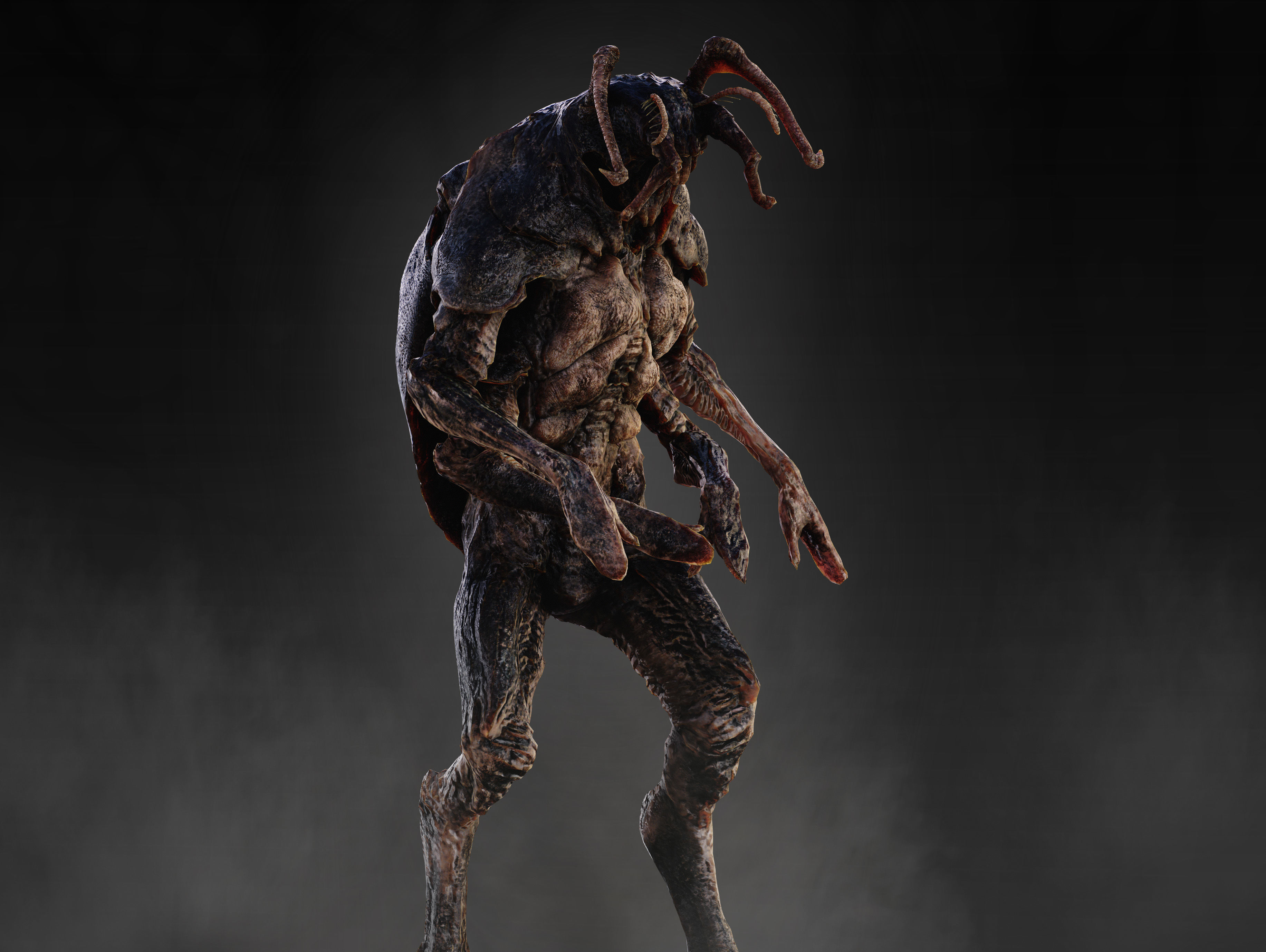 Insectoid Creature Beetle Low-poly 3D model_2