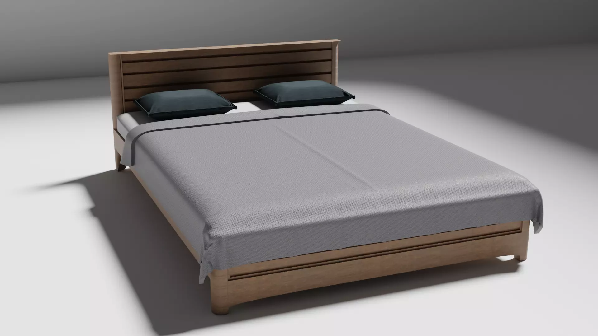 Realistic Bed Low-poly 3D model_0