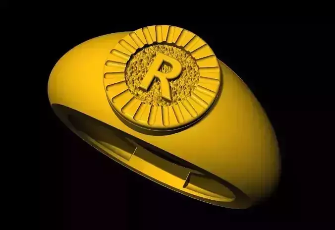 R letter ring 3dm file