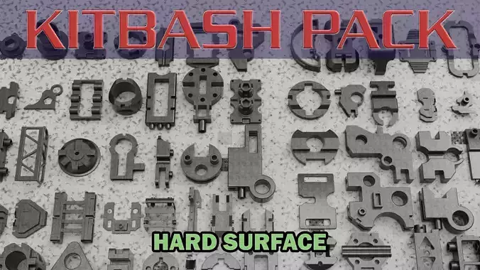 Kitbash hard surface pack automatic num4 3D model