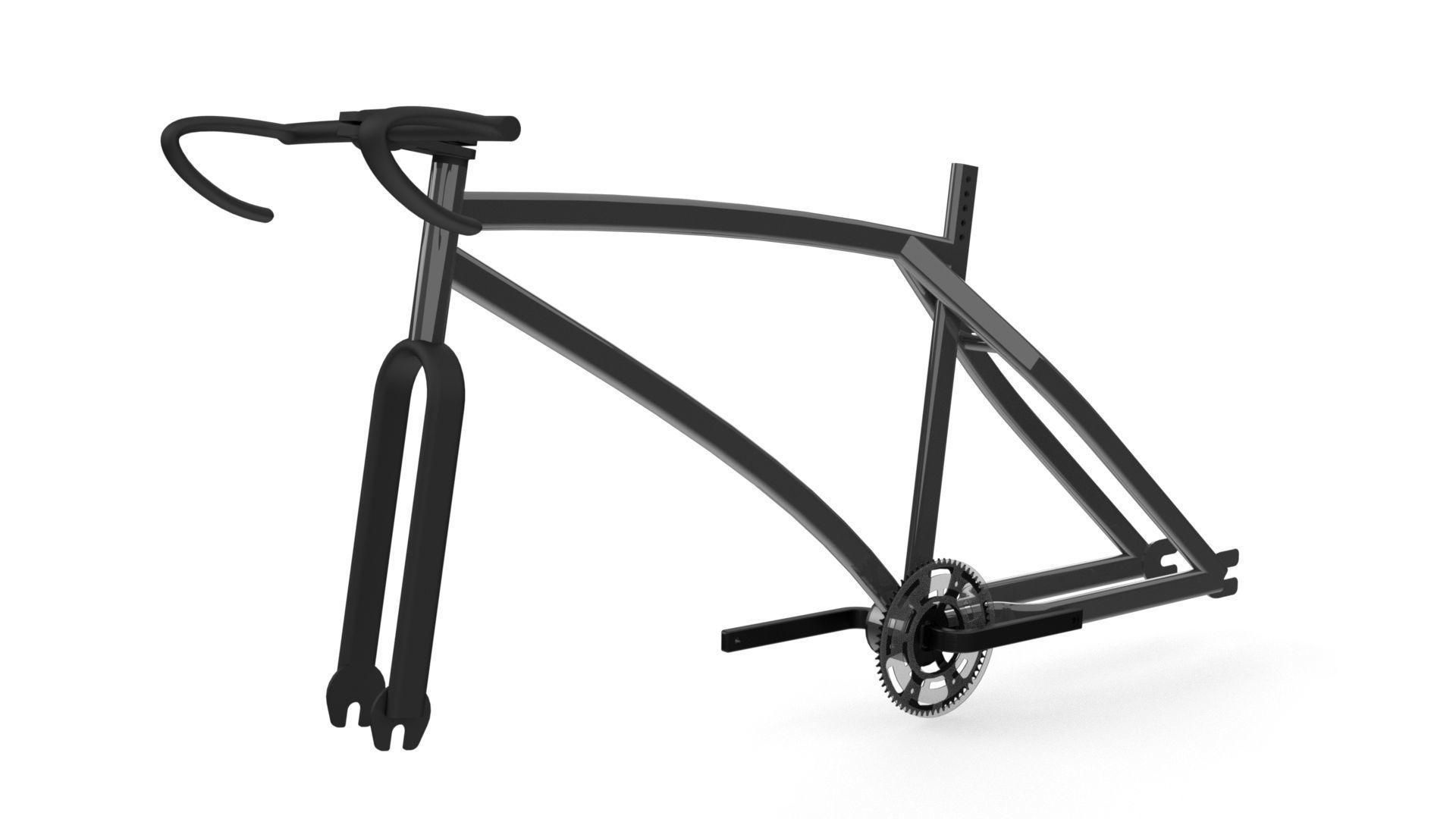 Bicycle Frame Low-poly 3D model_4