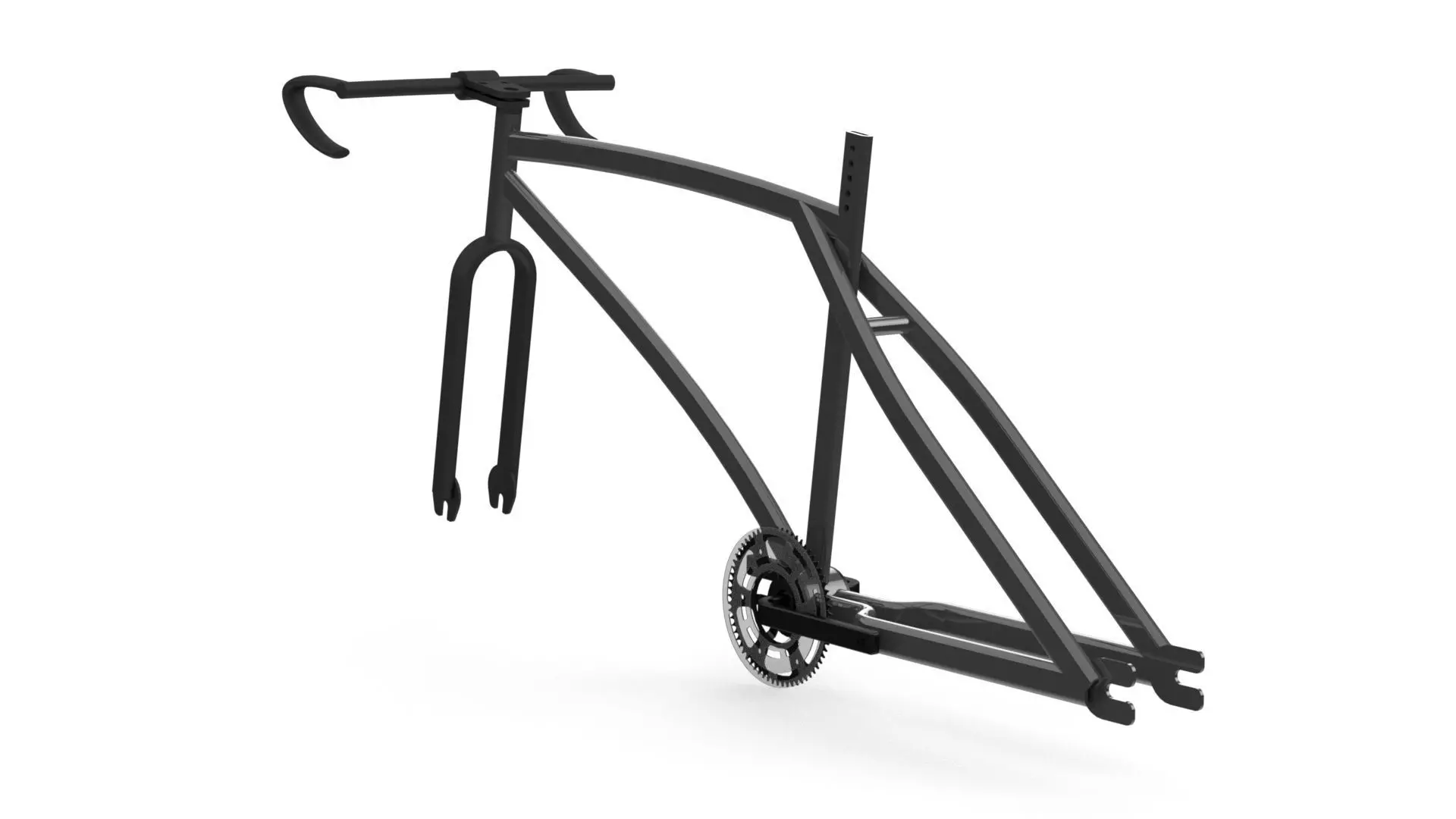 Bicycle Frame Low-poly 3D model_0