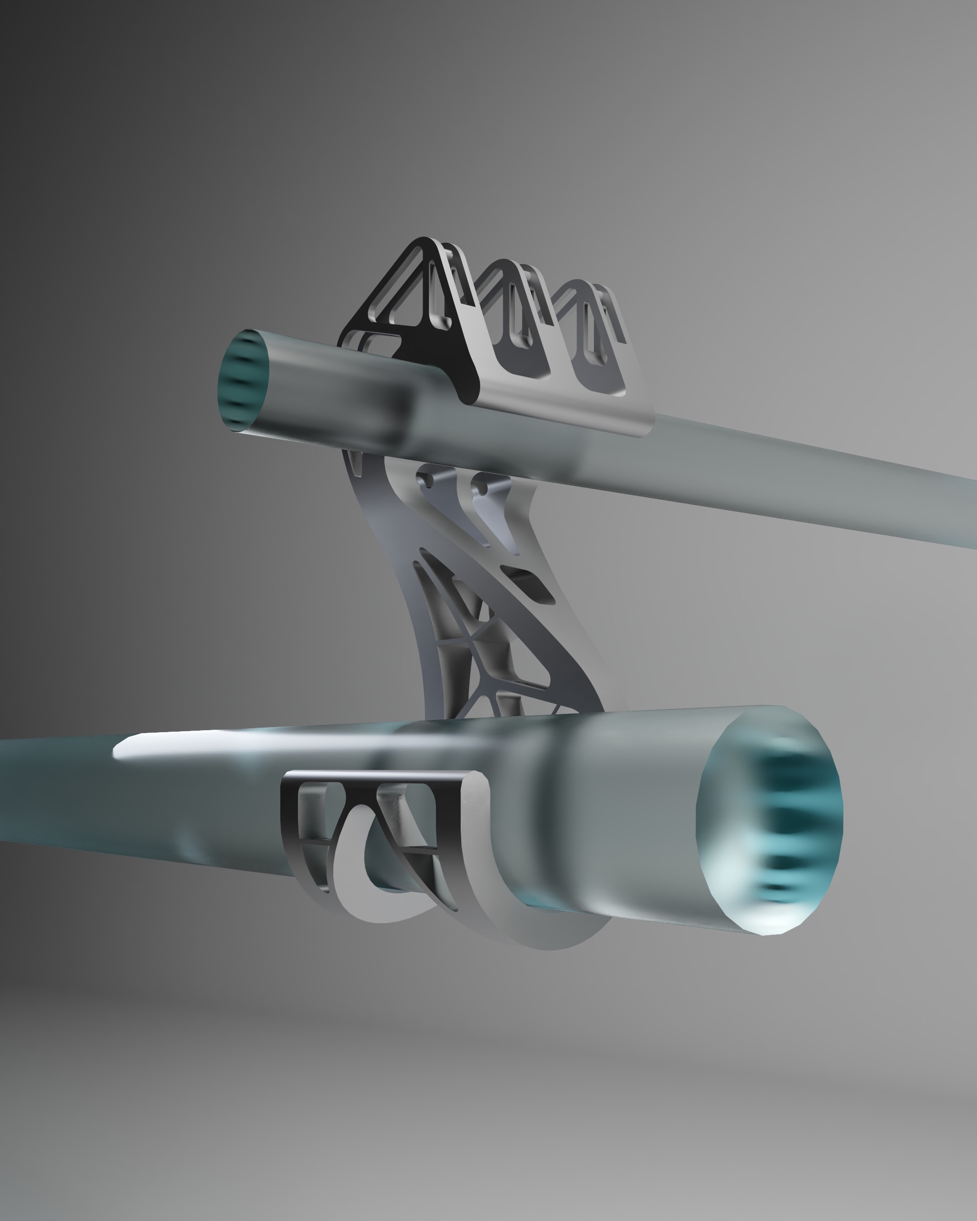 crochet double pivotant hook fasteners 3D print model_1