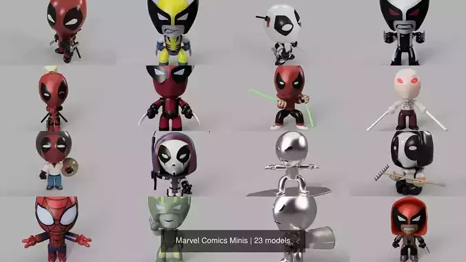 Marvel Comics Minis 3D Model Collection 