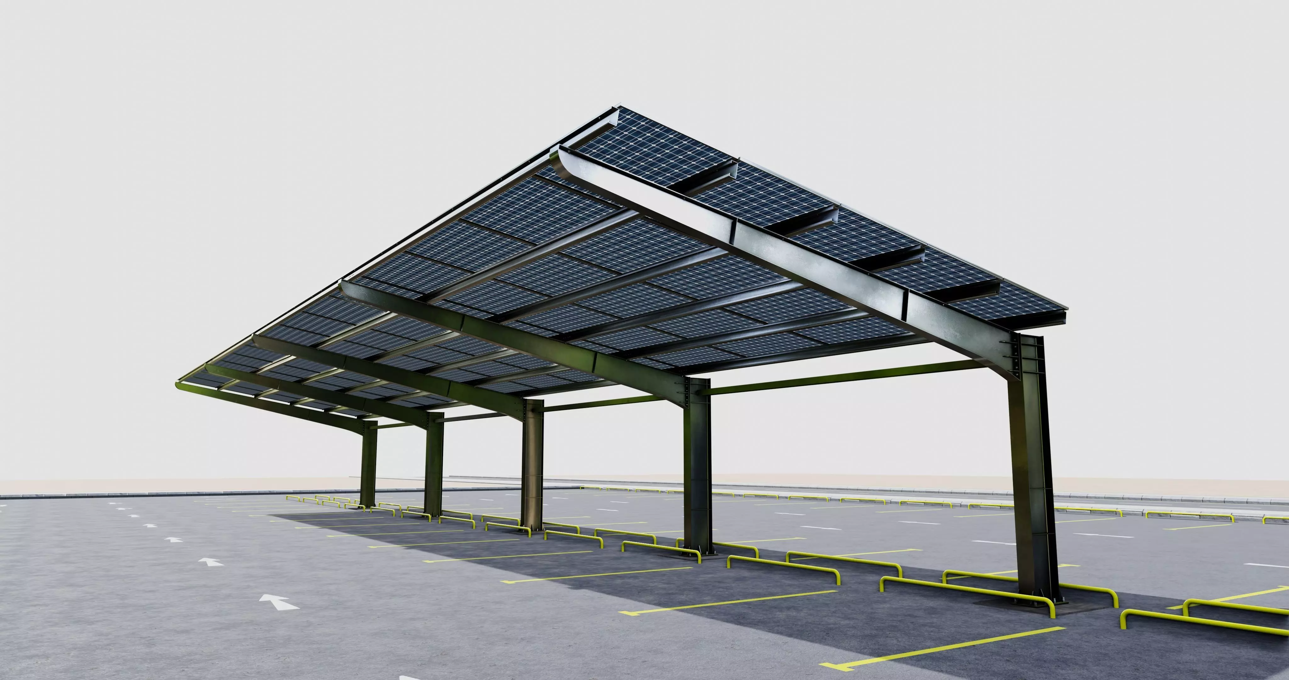 L TypeSolar Carport Type 3D model