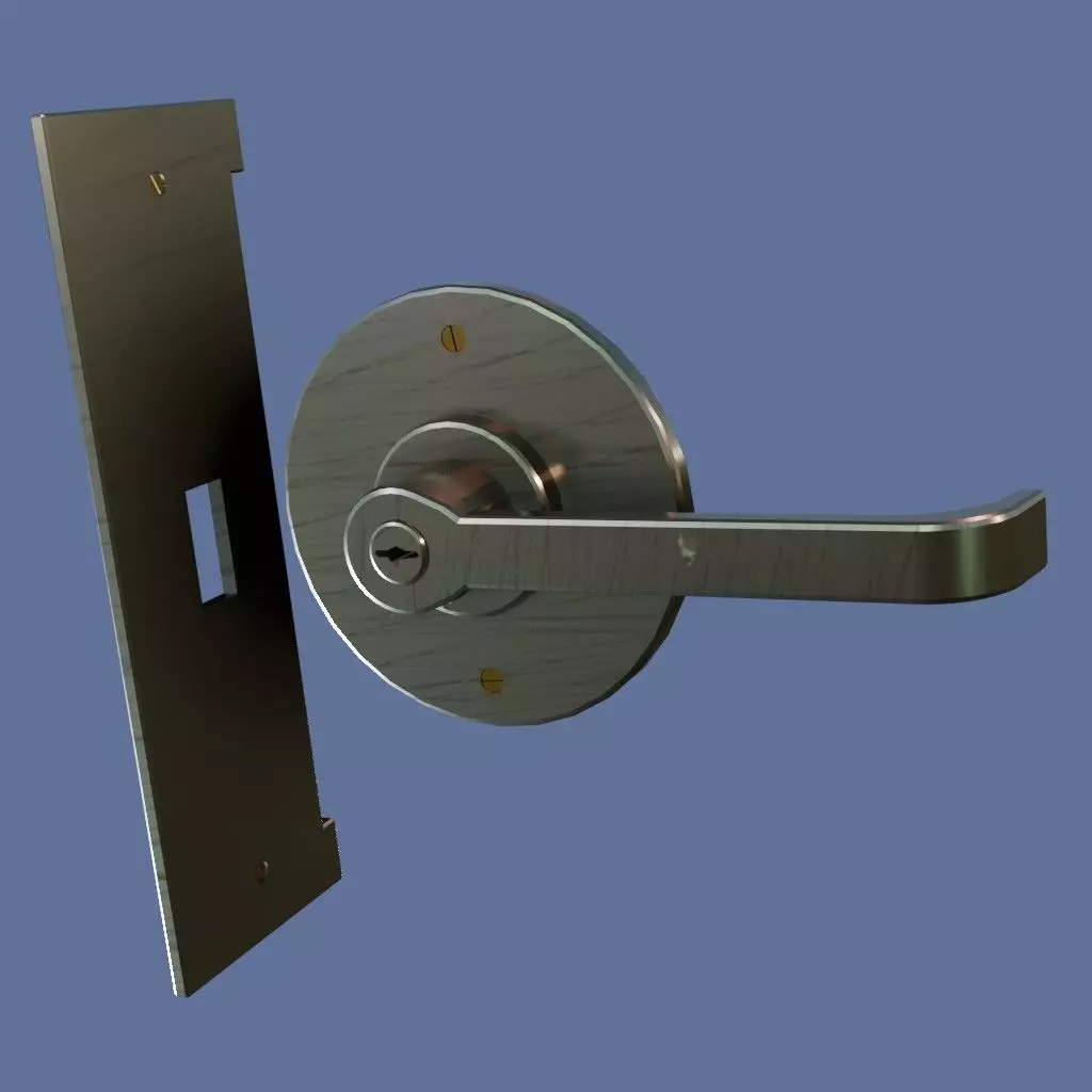 Door Handle Low-Poly PBR Low-poly 3D model_0