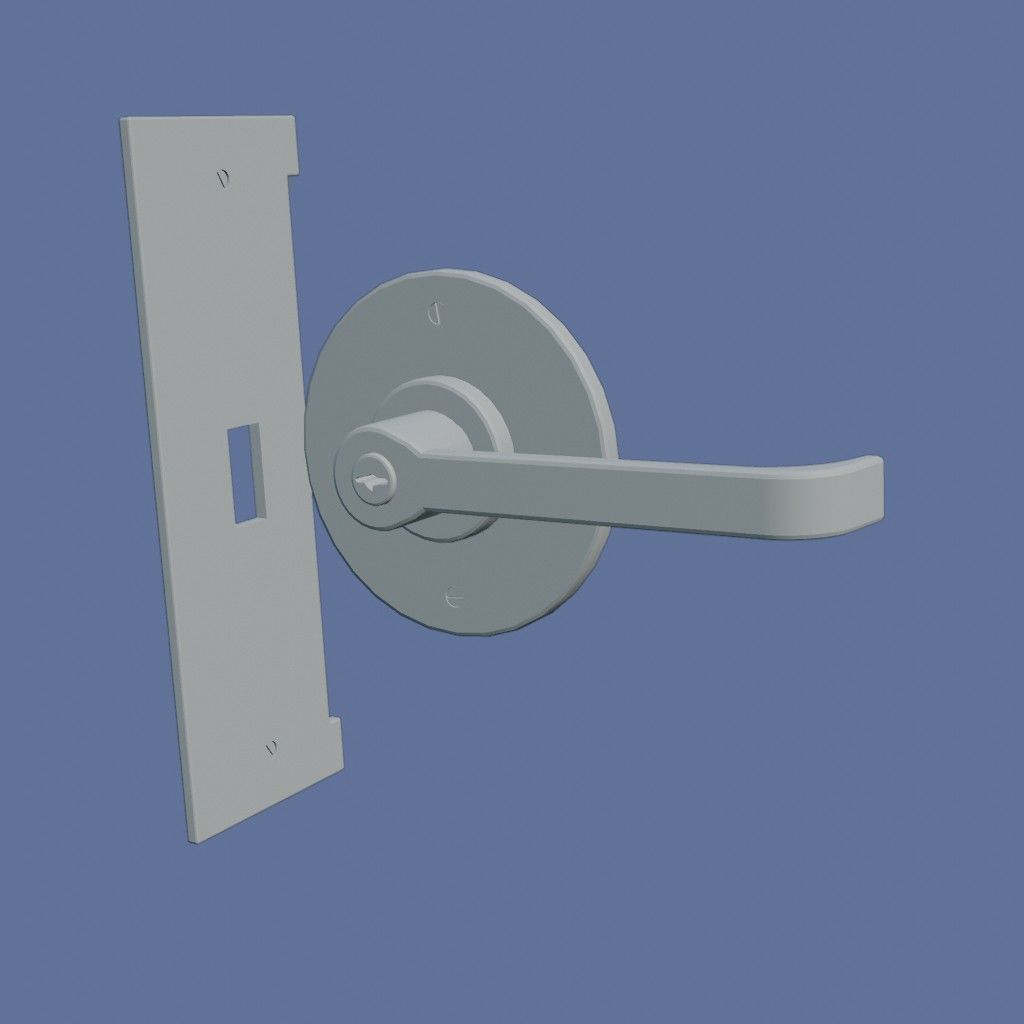Door Handle Low-Poly PBR Low-poly 3D model_1
