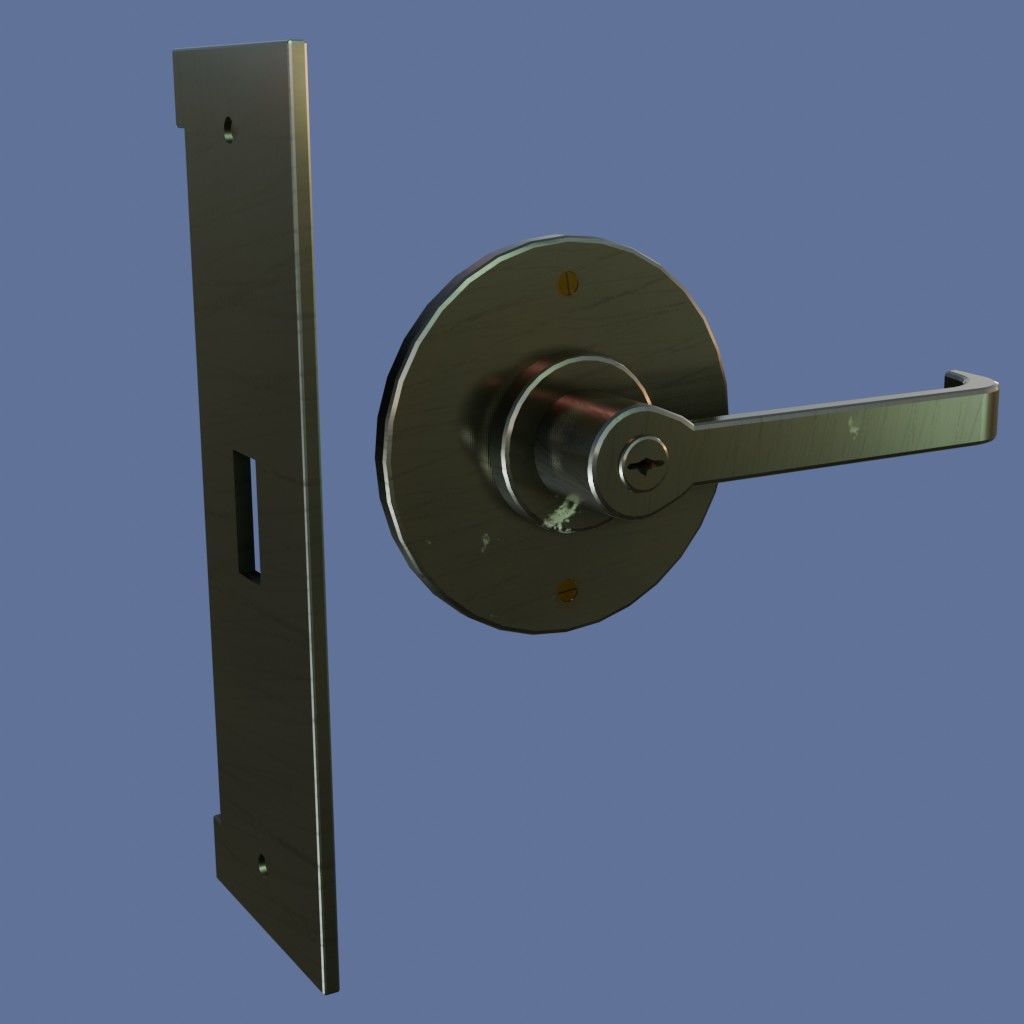 Door Handle Low-Poly PBR Low-poly 3D model_4