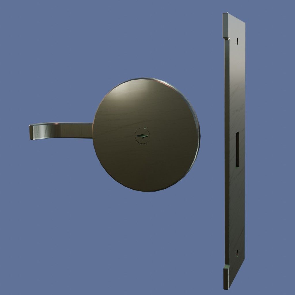 Door Handle Low-Poly PBR Low-poly 3D model_6