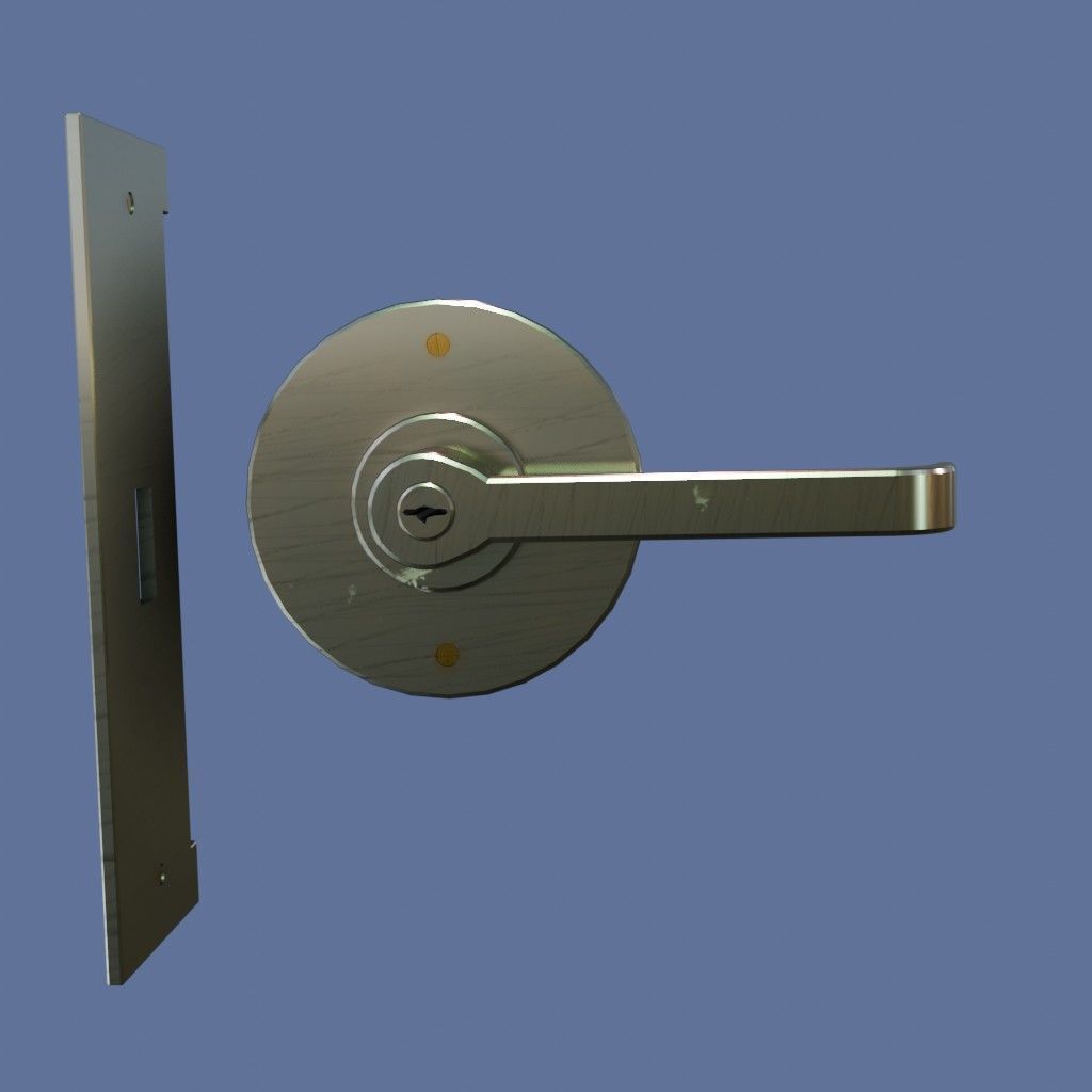 Door Handle Low-Poly PBR Low-poly 3D model_7