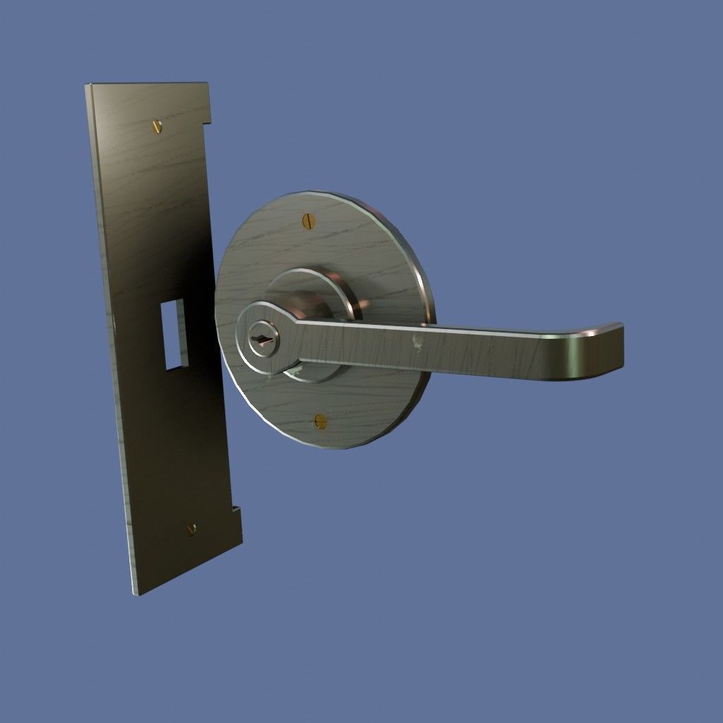 Door Handle Low-Poly PBR Low-poly 3D model_5