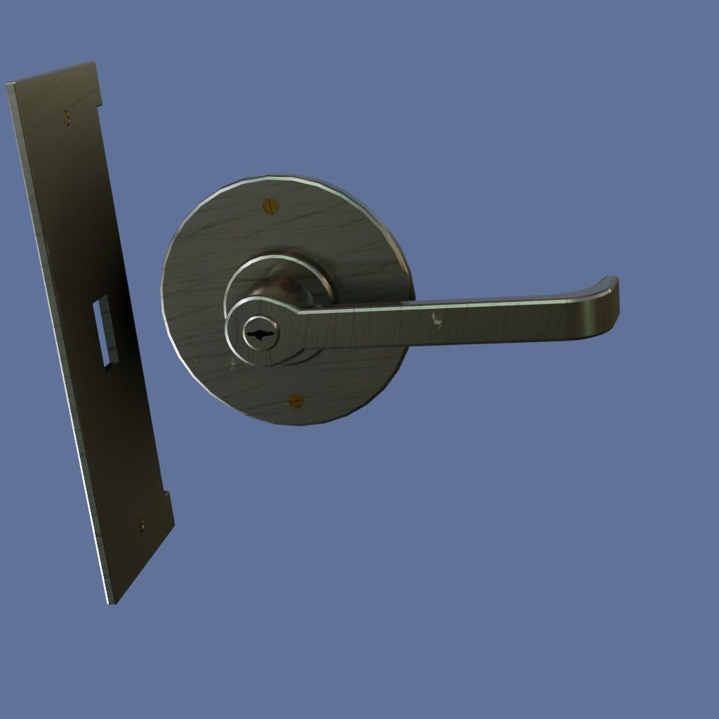 Door Handle Low-Poly PBR Low-poly 3D model_2