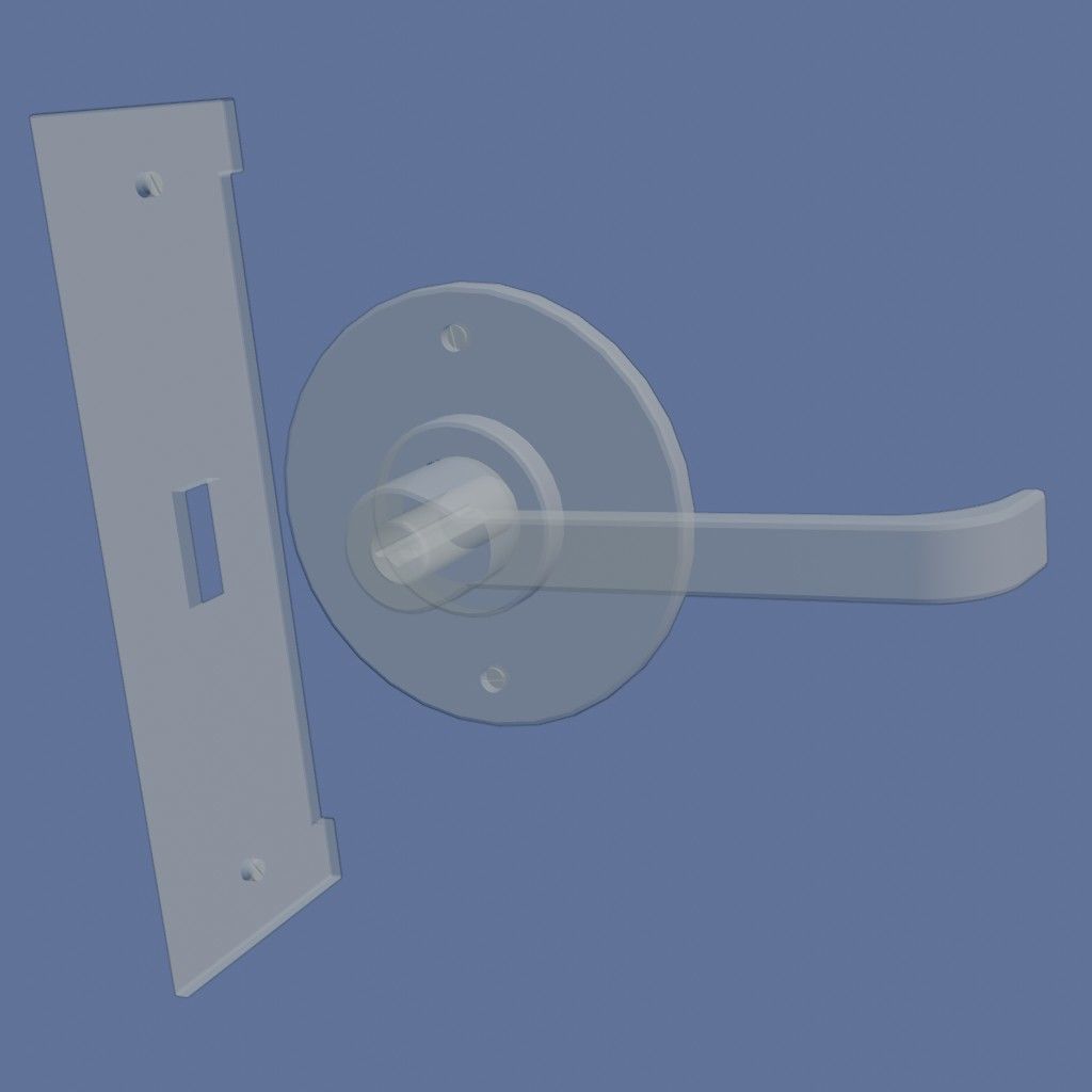 Door Handle Low-Poly PBR Low-poly 3D model_9