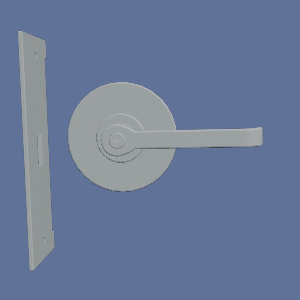 Door Handle Low-Poly PBR Low-poly 3D model_10