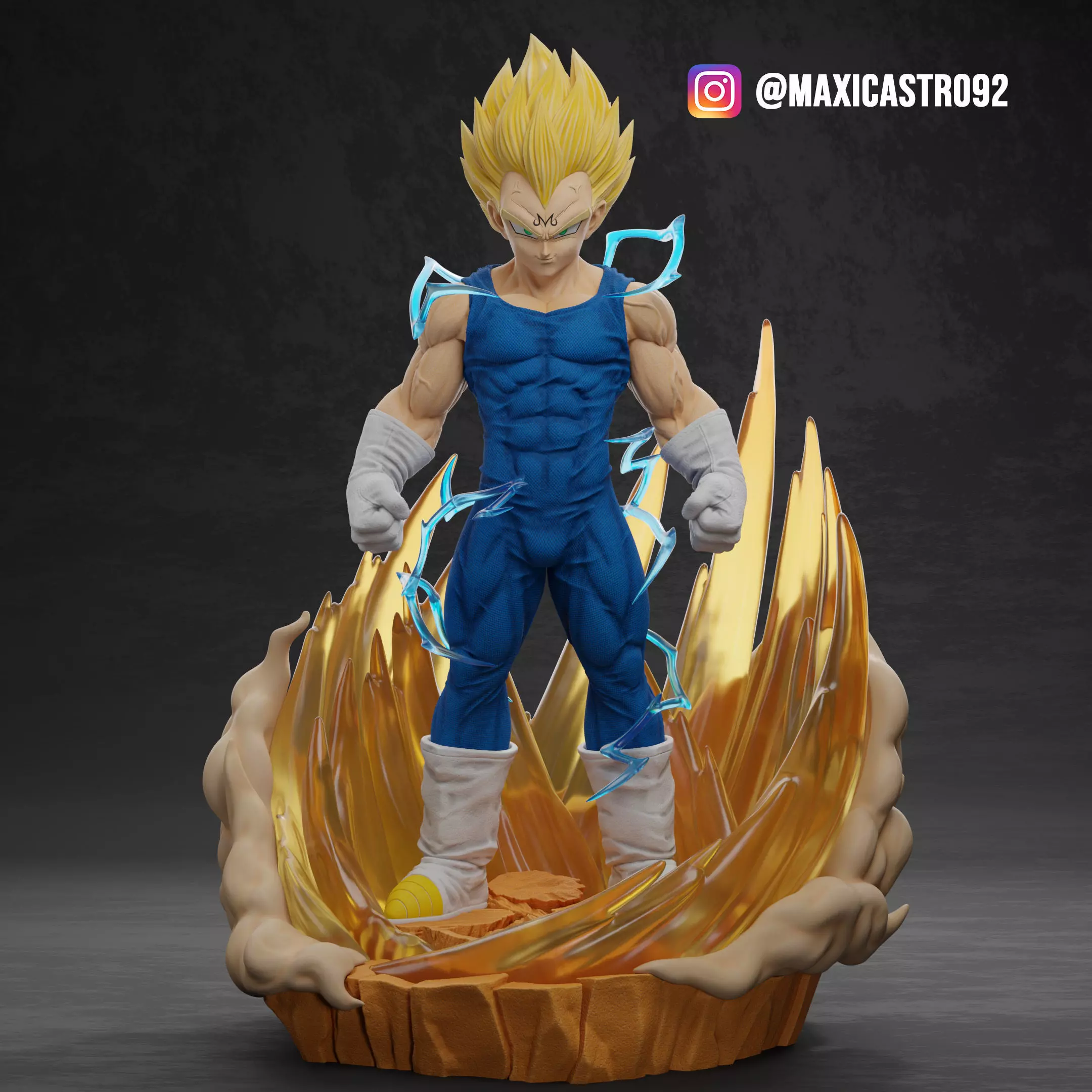 Majin Vegeta Fan Art Statue 3D print model_0