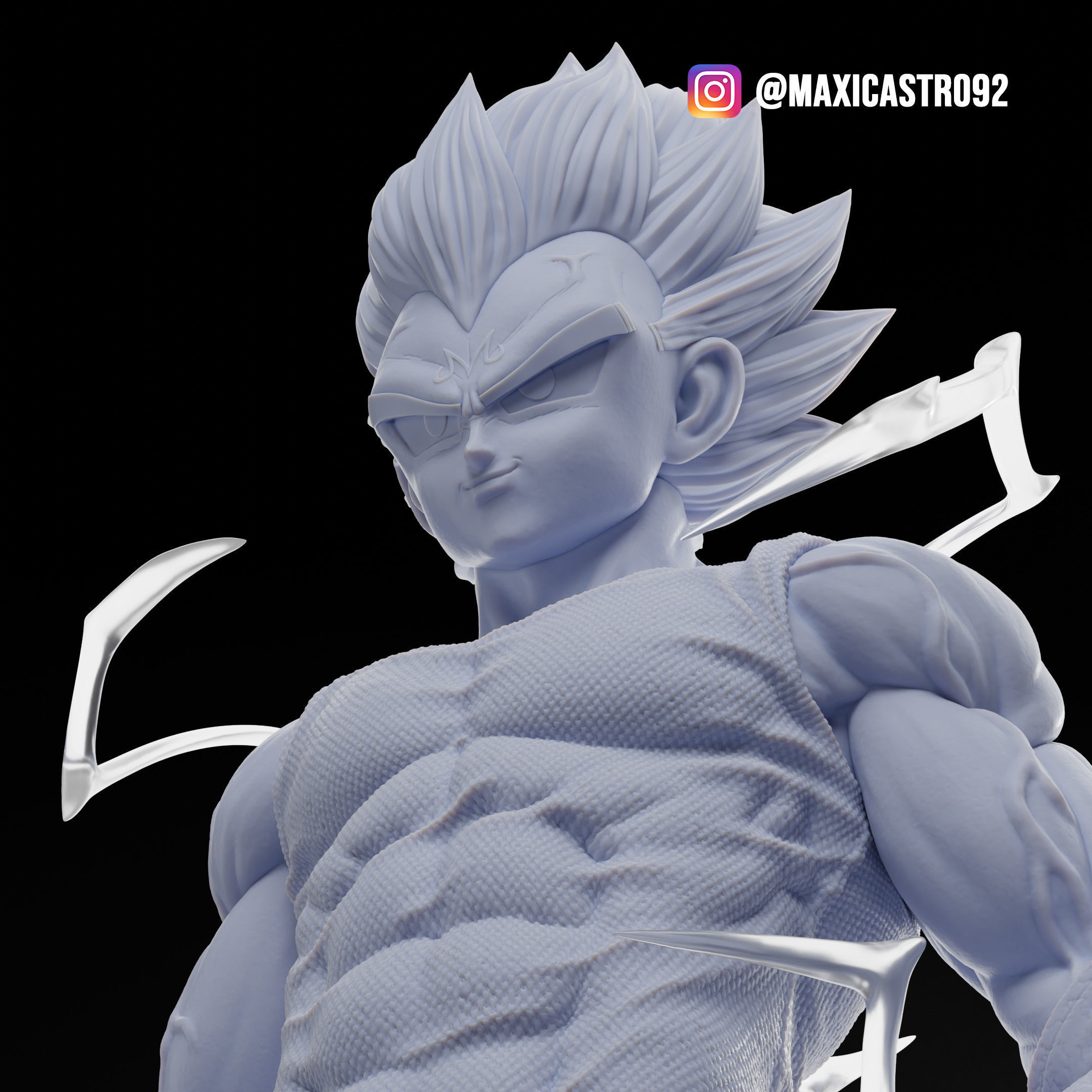 Majin Vegeta Fan Art Statue 3D print model_3