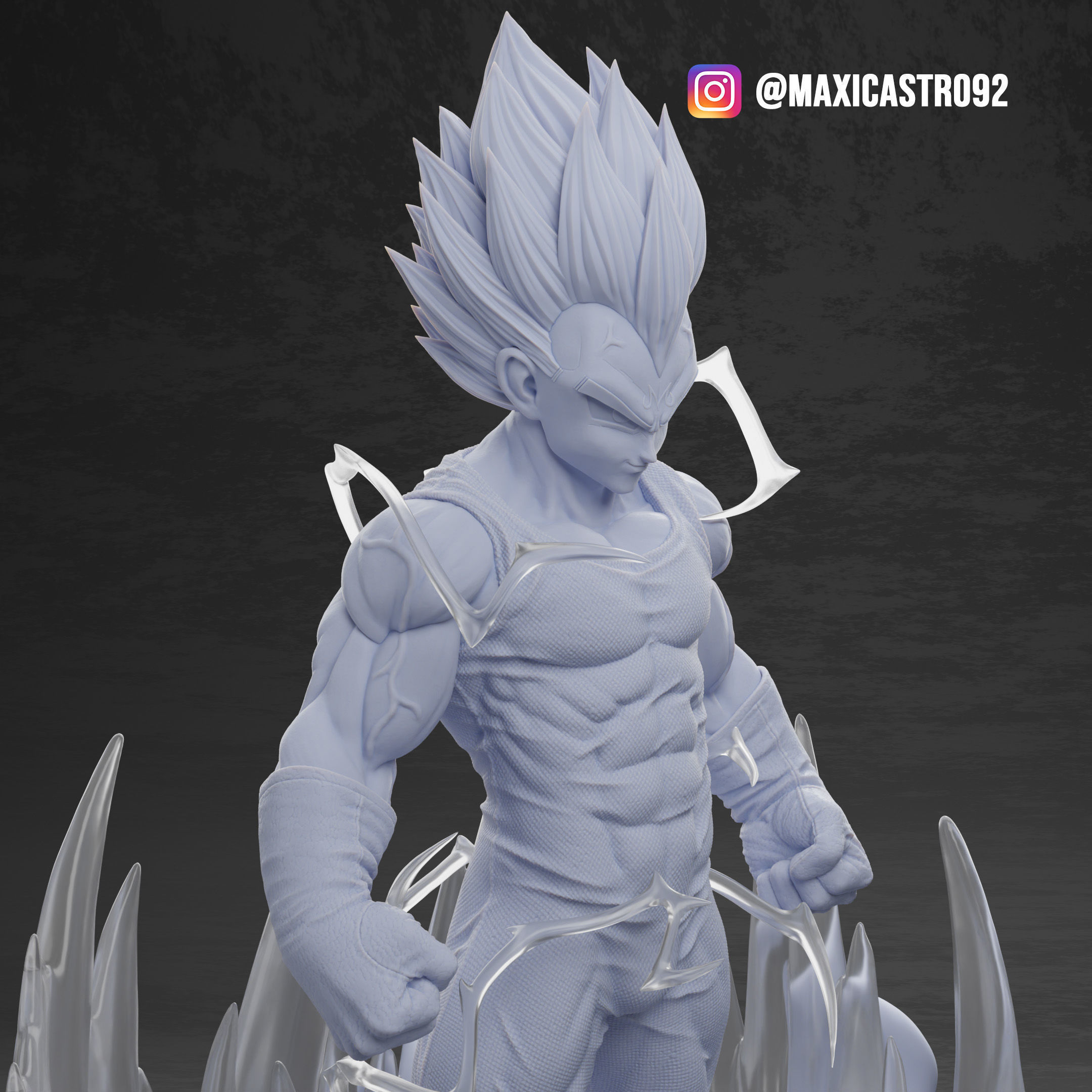 Majin Vegeta Fan Art Statue 3D print model_1