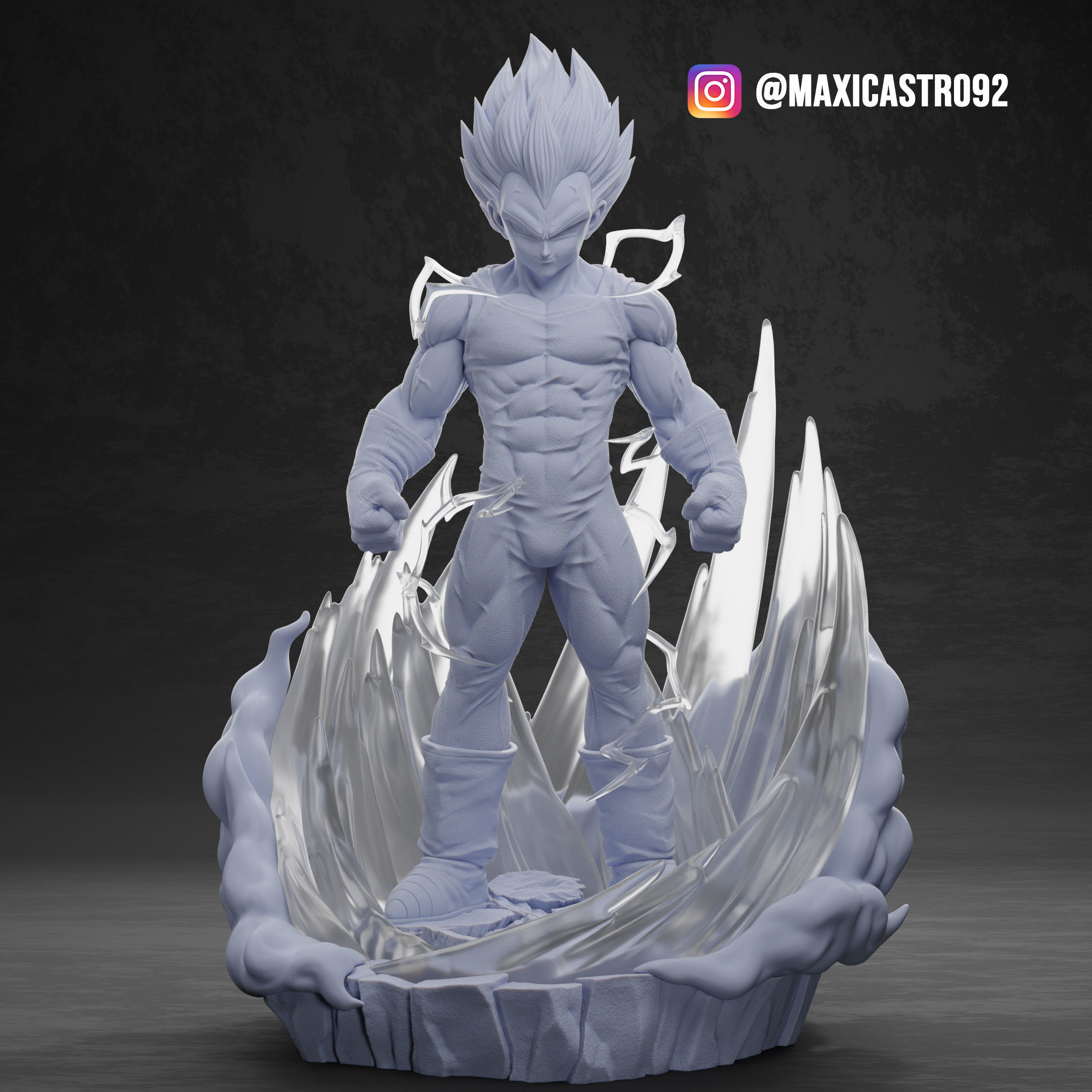 Majin Vegeta Fan Art Statue 3D print model_2
