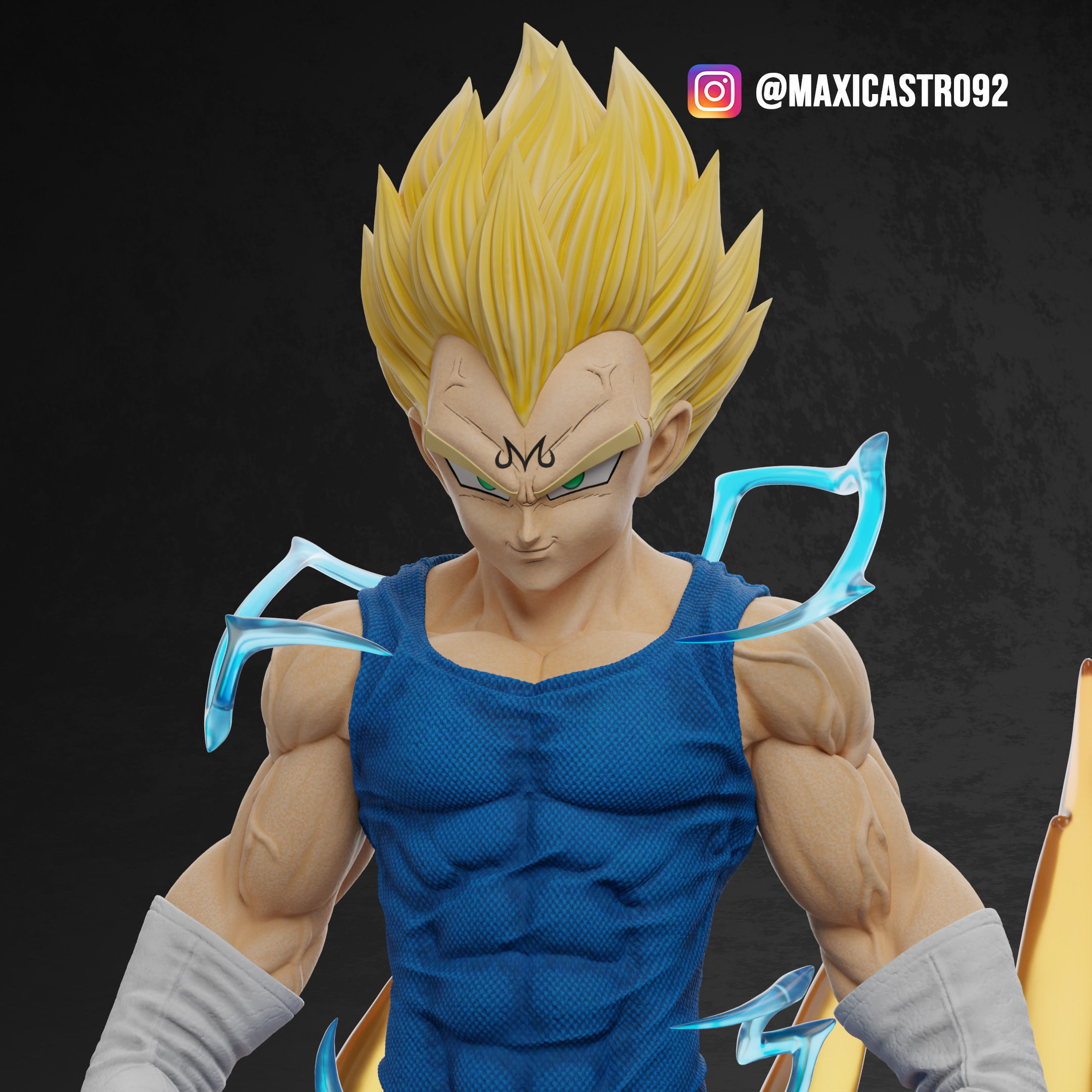 Majin Vegeta Fan Art Statue 3D print model_5