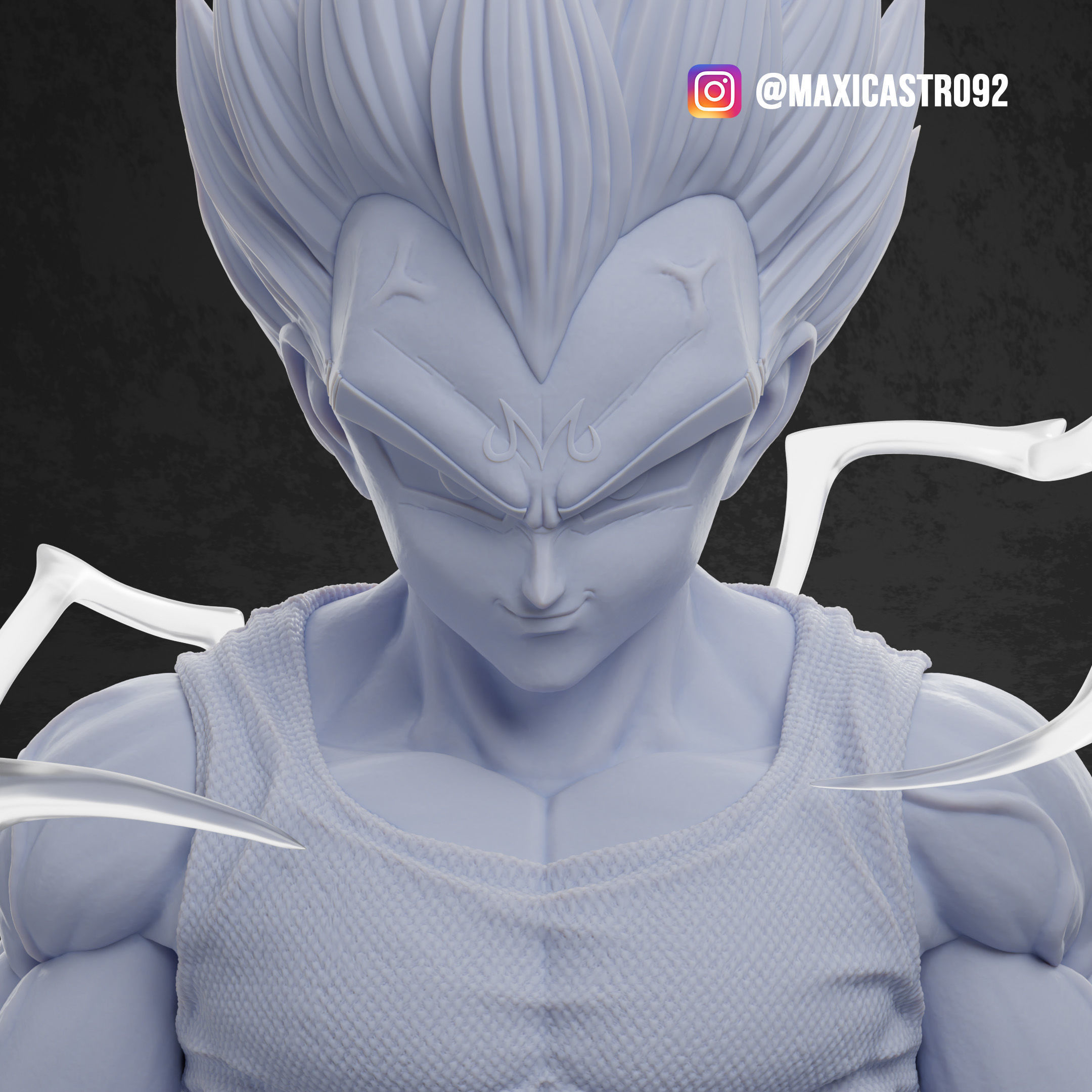 Majin Vegeta Fan Art Statue 3D print model_4