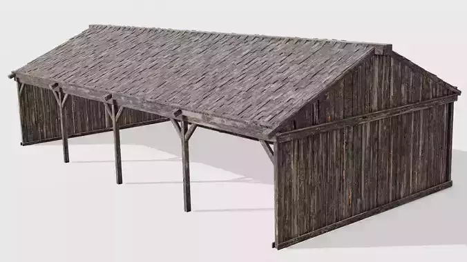  Wooden Shed 3D Model