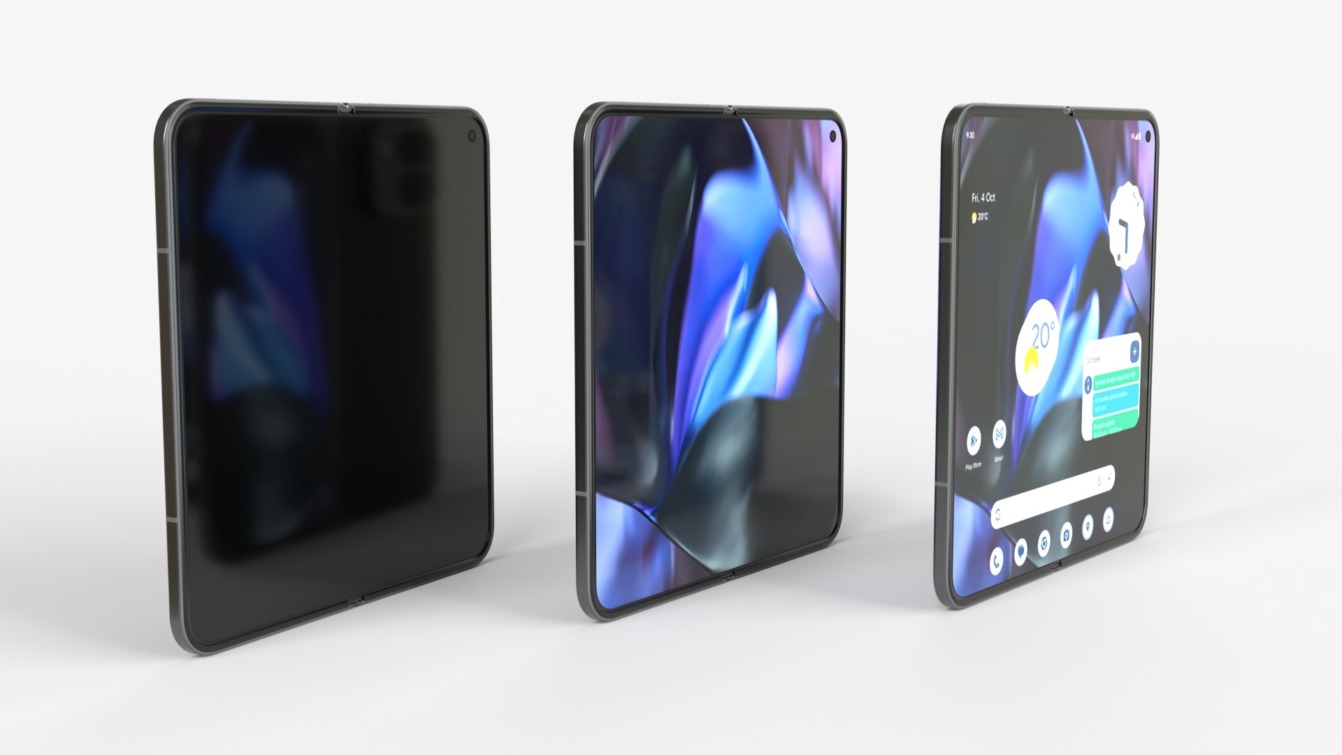Pixel 9 Pro Fold Obsidian Rigged animated 3D model_3