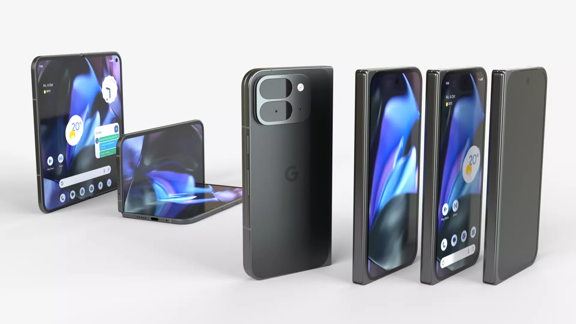 Pixel 9 Pro Fold Obsidian Rigged animated 3D model_0