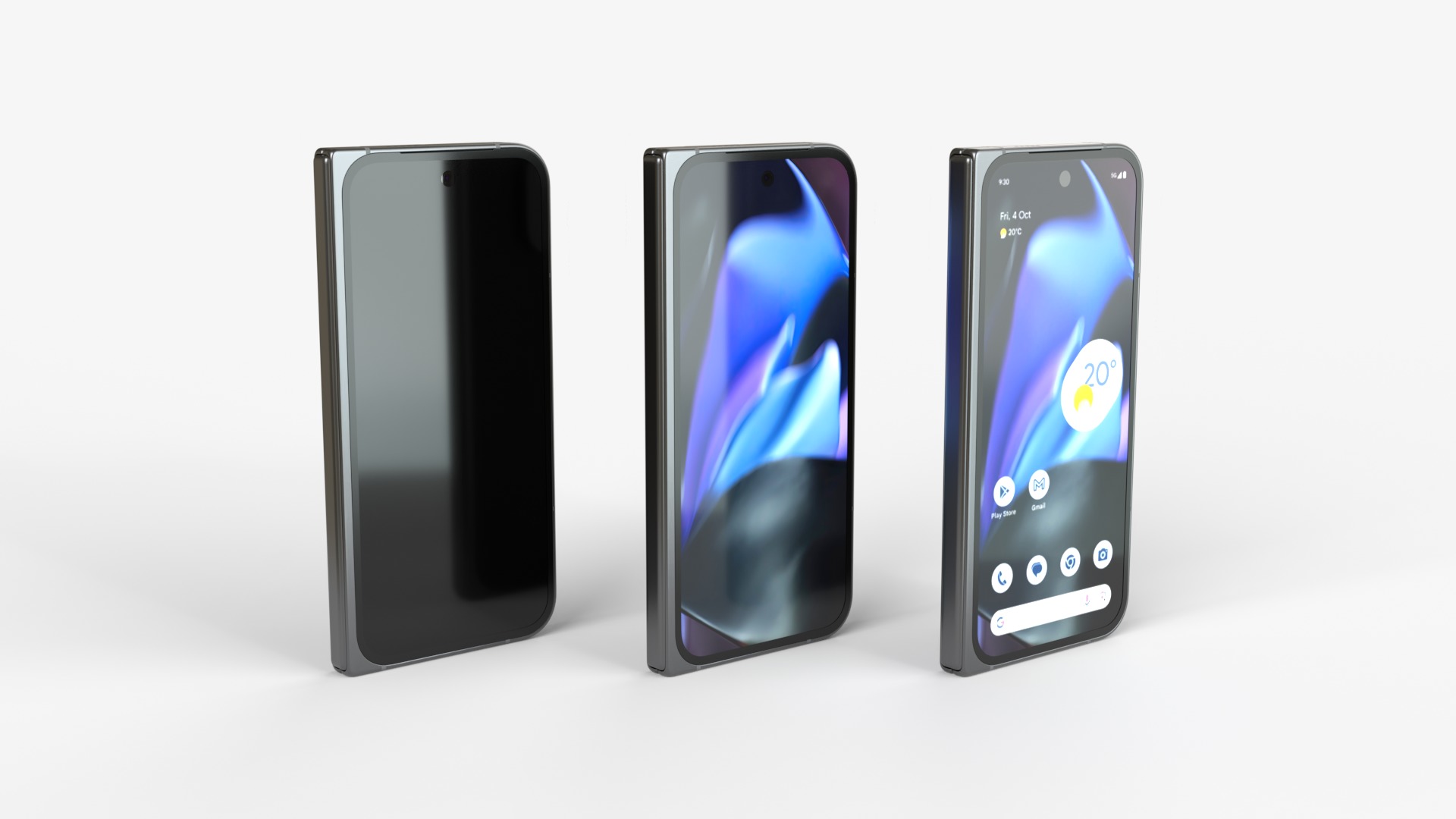 Pixel 9 Pro Fold Obsidian Rigged animated 3D model_4