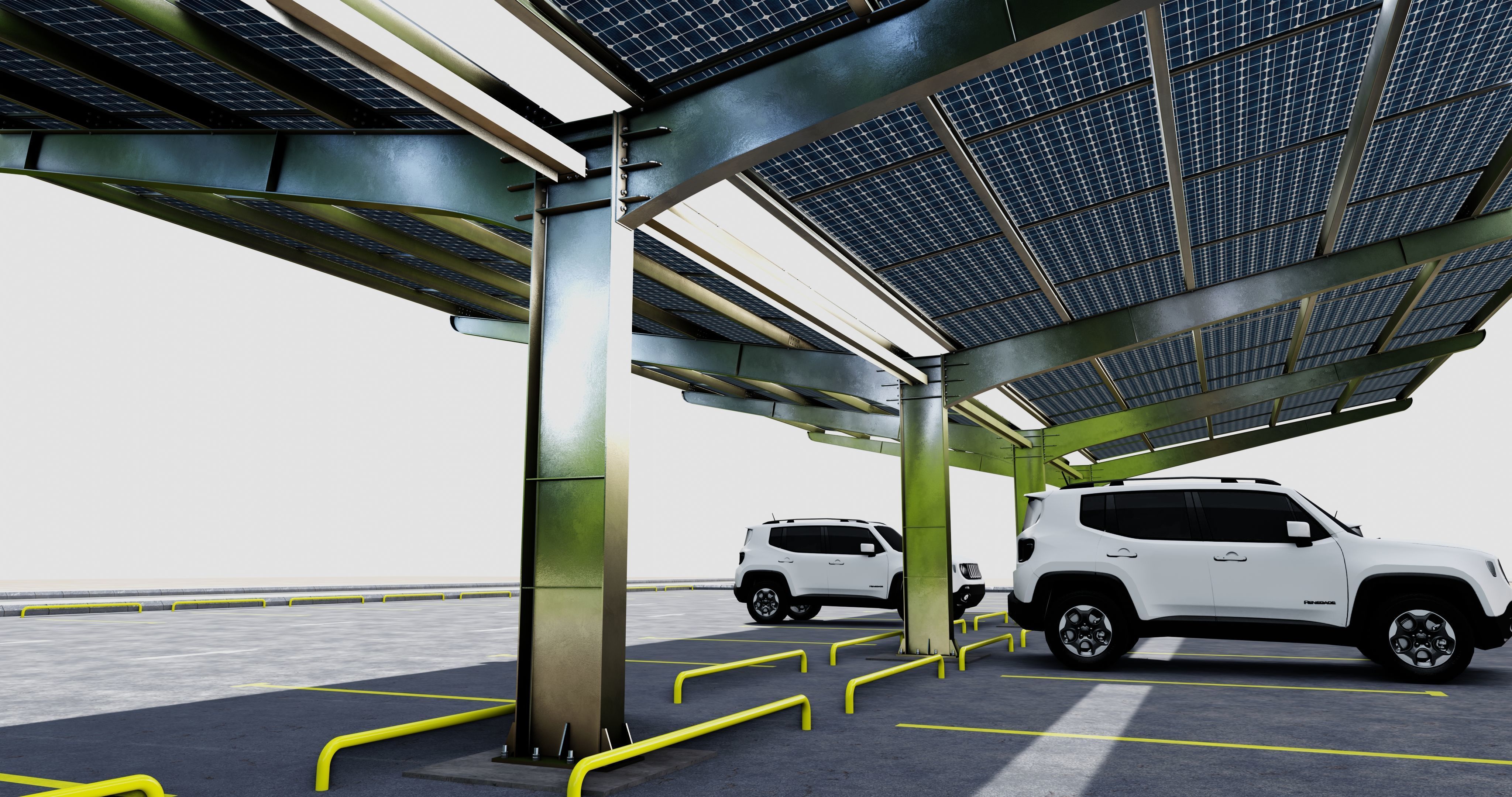 Y TypeSolar Carport Type 3D model_12