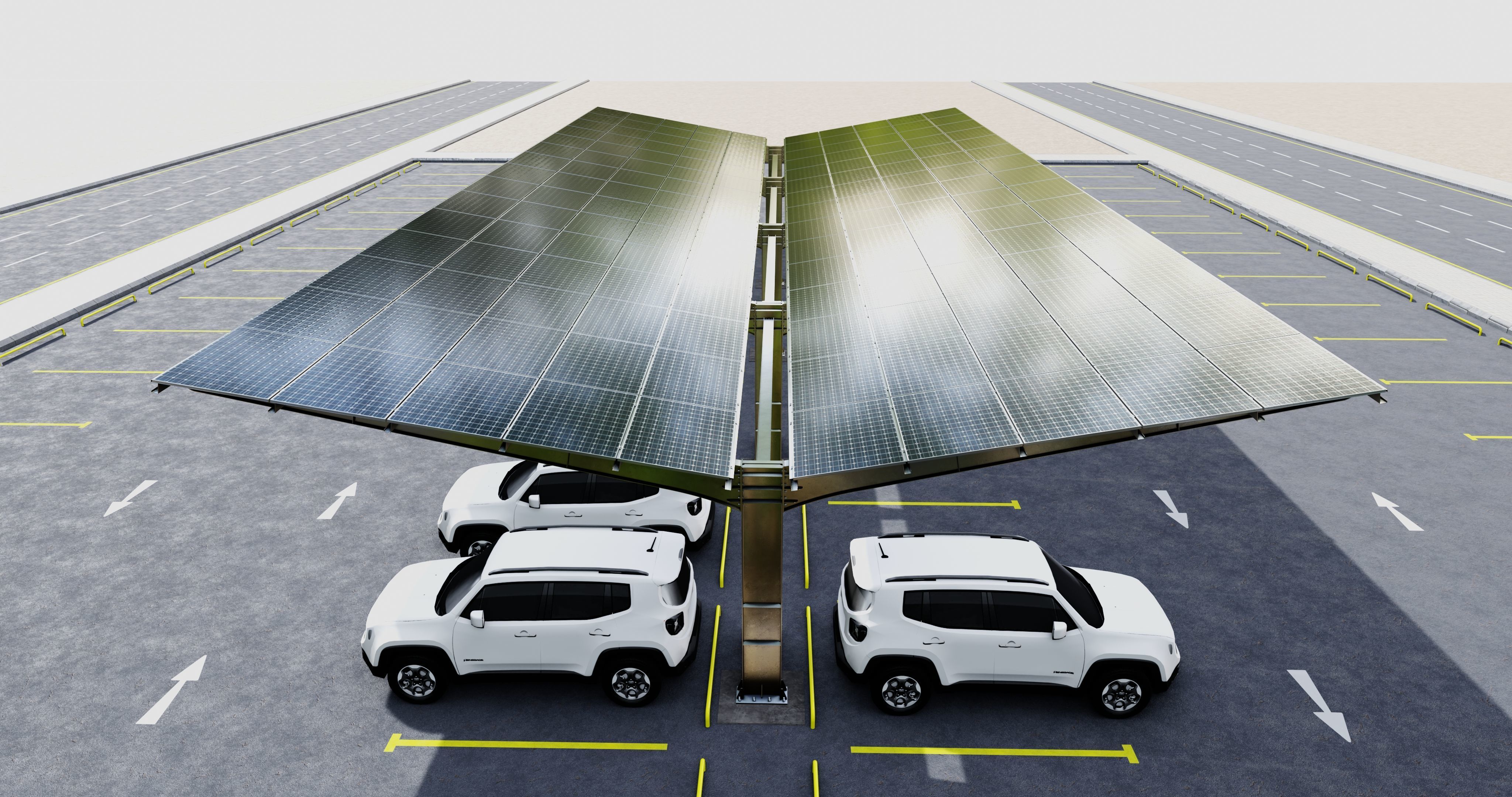 Y TypeSolar Carport Type 3D model_4