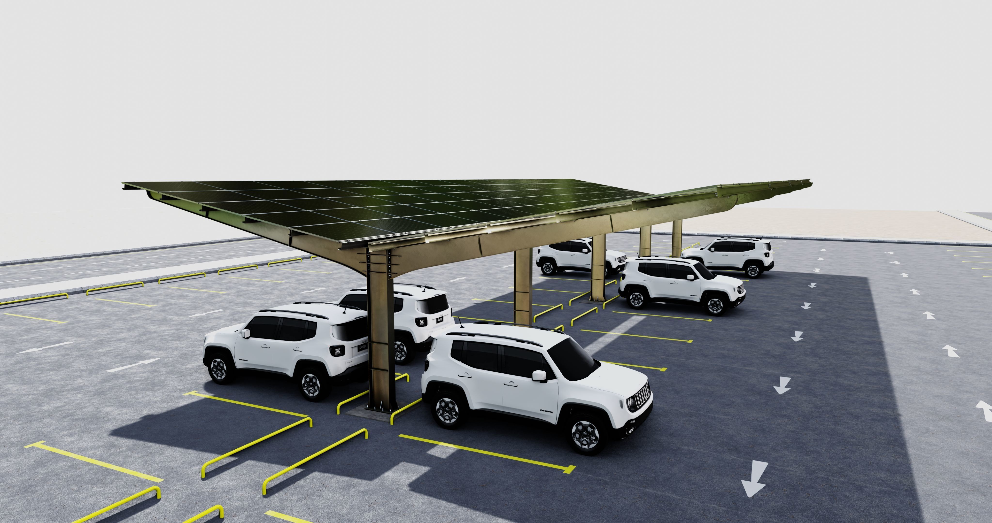 Y TypeSolar Carport Type 3D model_11