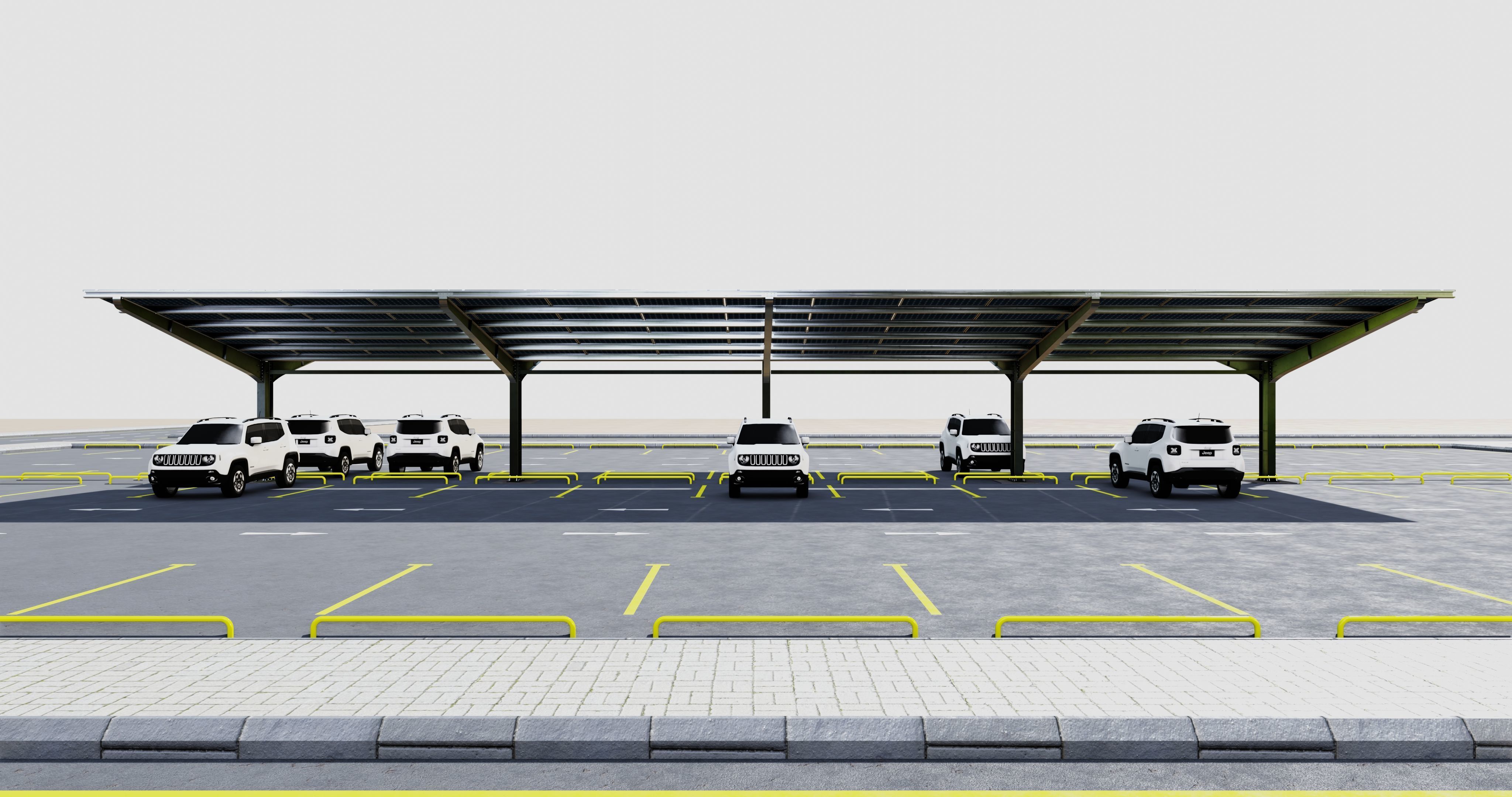 Y TypeSolar Carport Type 3D model_10