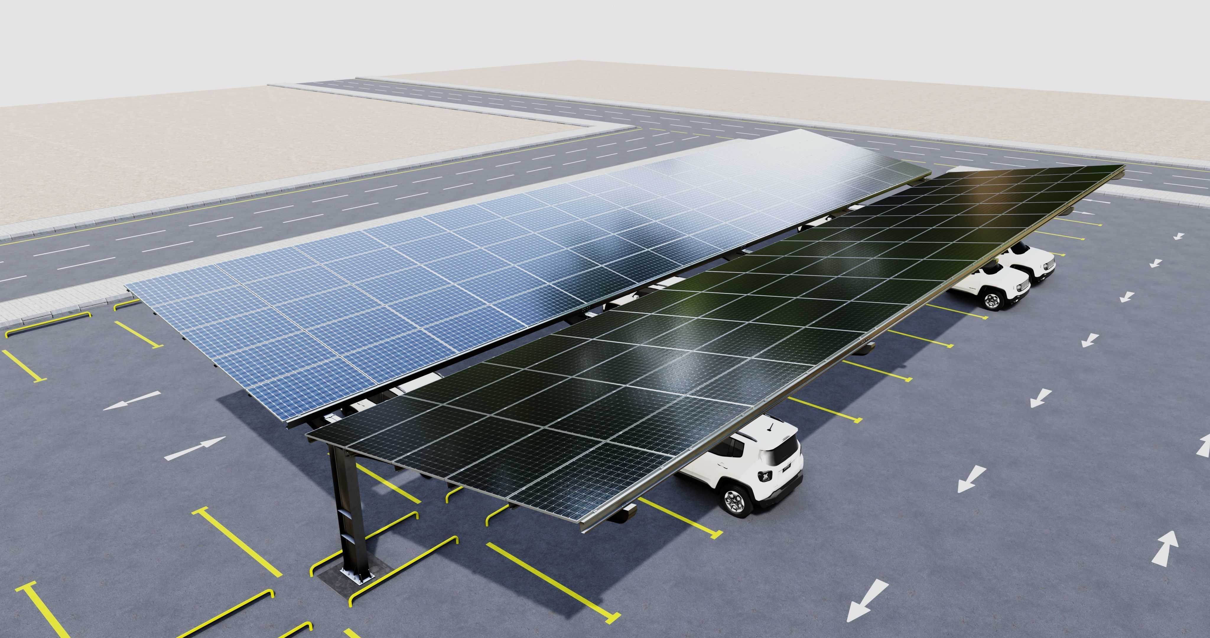 Y TypeSolar Carport Type 3D model_5