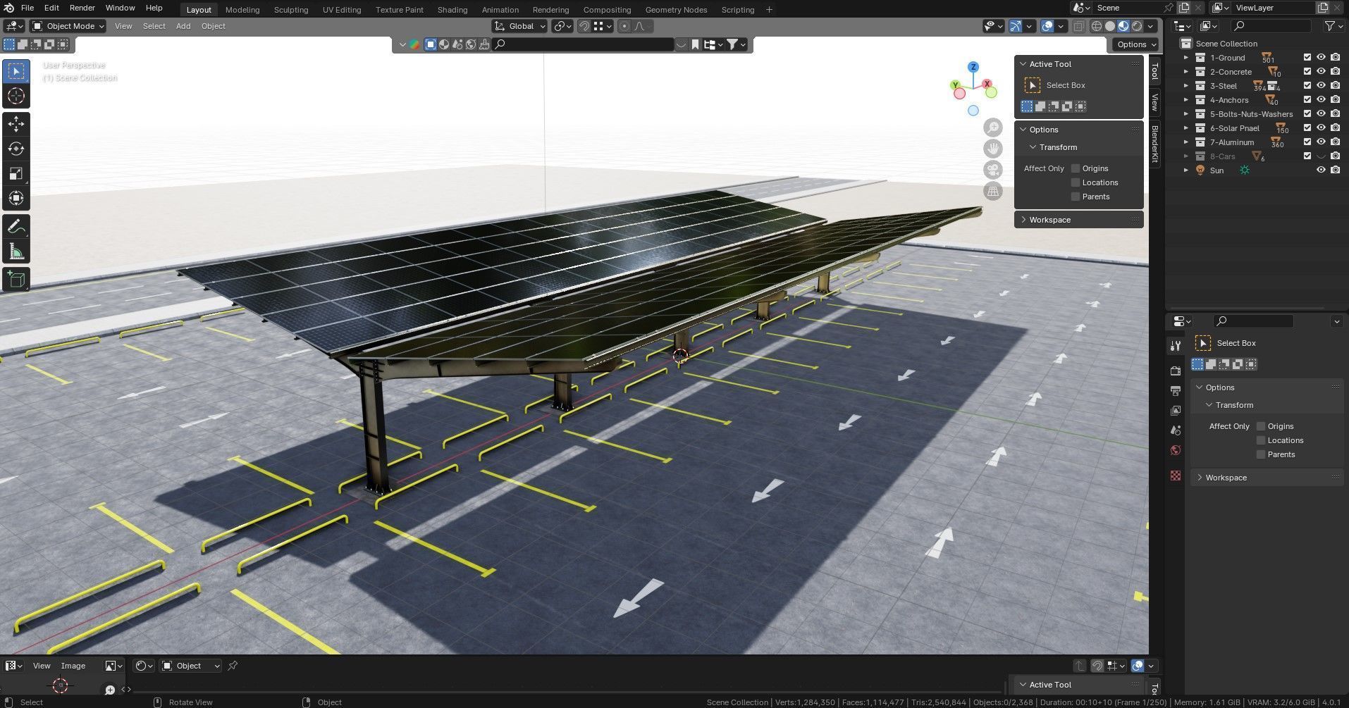 Y TypeSolar Carport Type 3D model_36