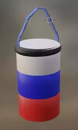 Punching bag with Russian flag