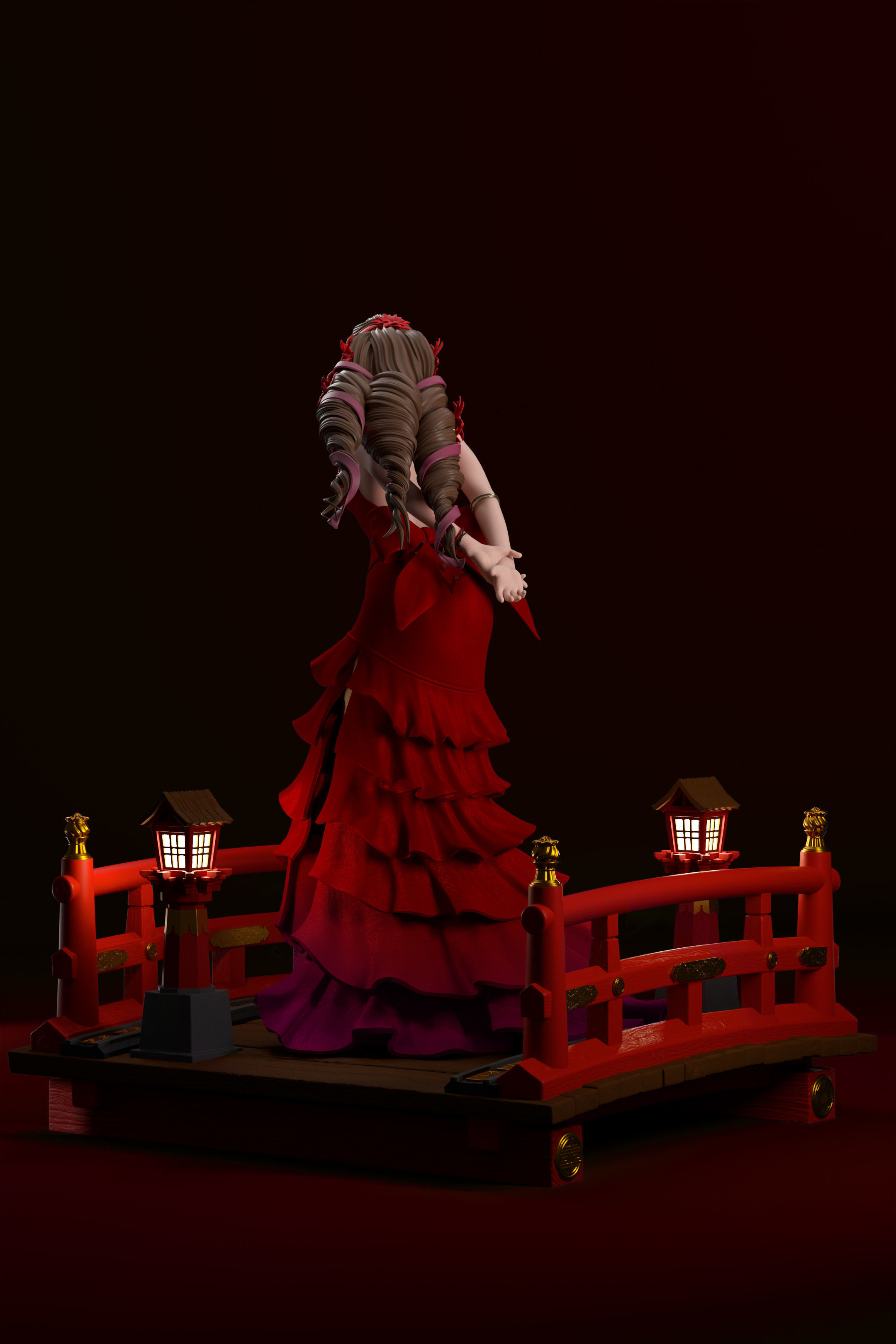 Aerith Gainsborough Sexy Red Dress - Final Fantasy VII 3D print model_5