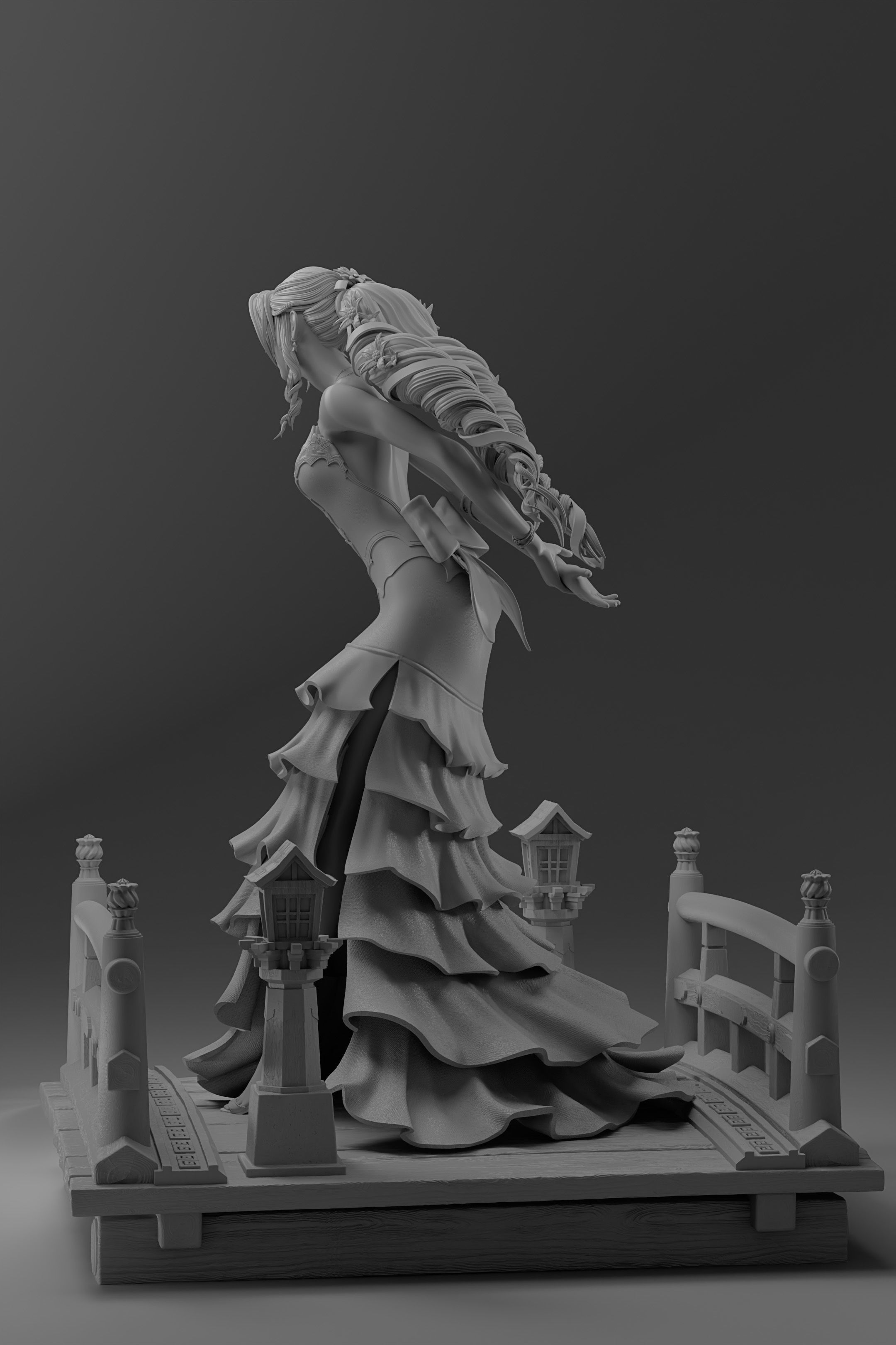 Aerith Gainsborough Sexy Red Dress - Final Fantasy VII 3D print model_12