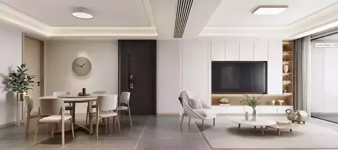 3DSMAX - Modern Dining Room Scene - Vray Render