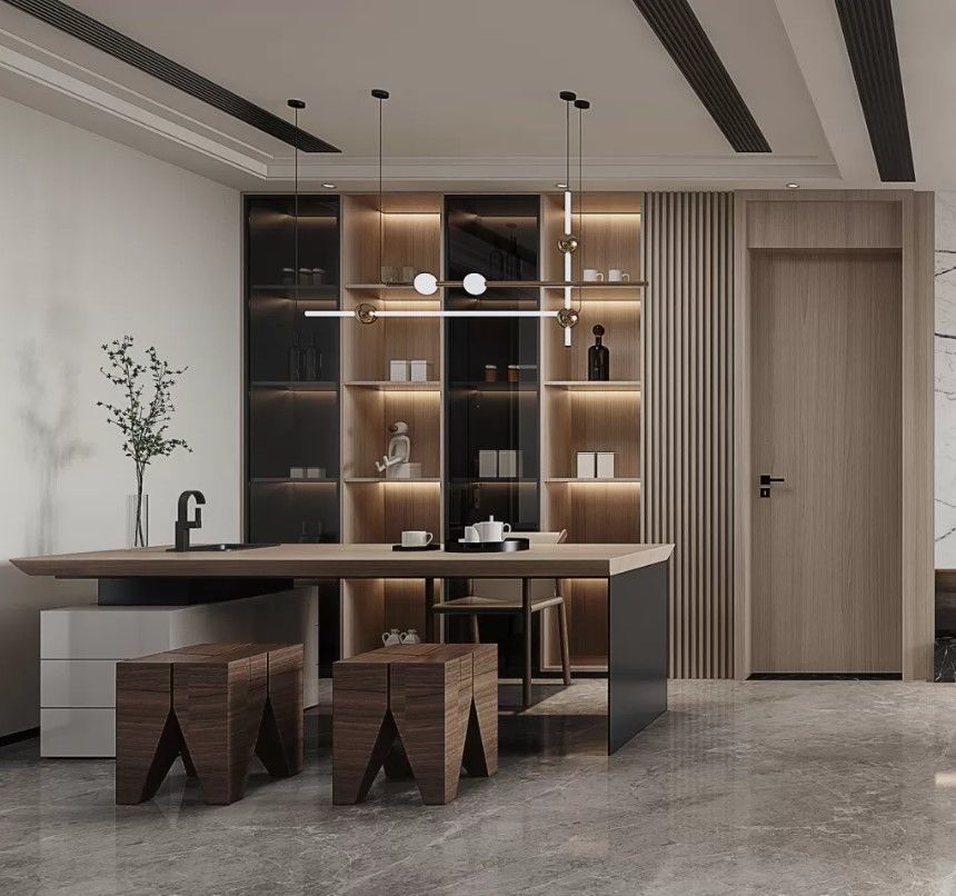 3DSMAX - Modern Dining Room Scene - Vray Render 3D model_1