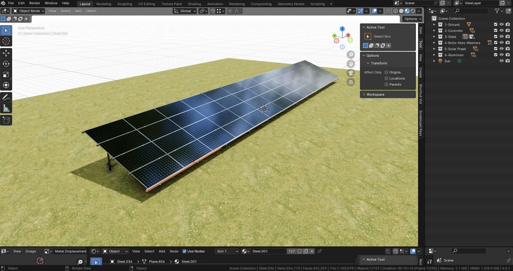 Solar Panel Steel Construction Type 21 3D model_31