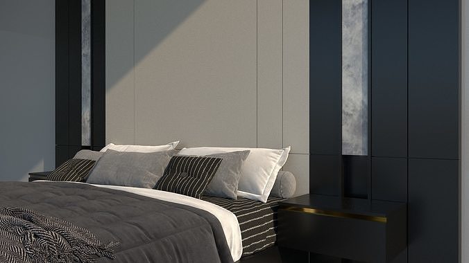 Luxurious Modern BEDSET 3D model